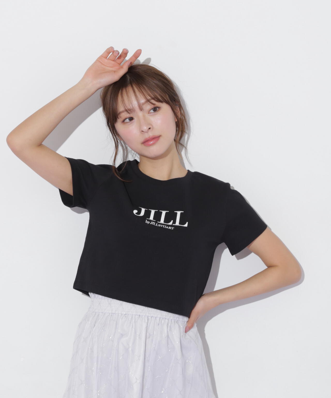 ショート丈刺繍ロゴTシャツオーガニックコットン