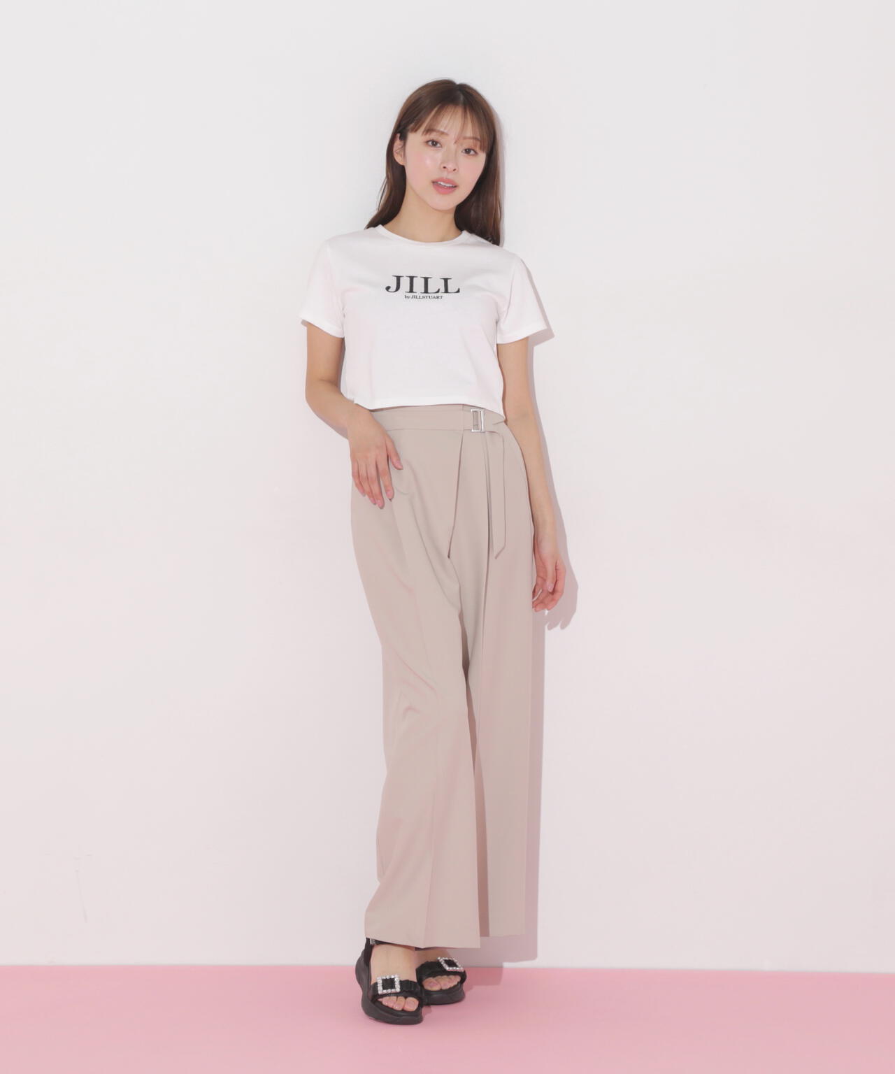 ショート丈刺繍ロゴTシャツオーガニックコットン