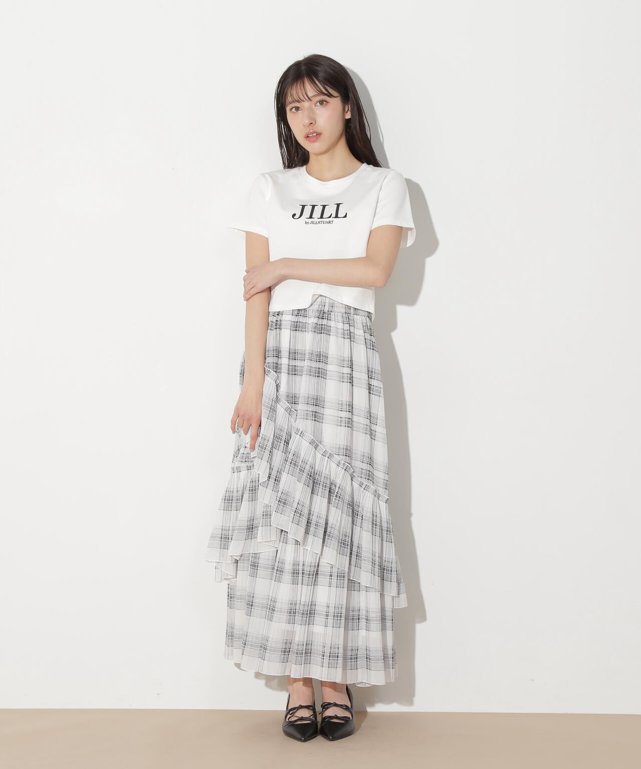 ショート丈刺繍ロゴTシャツオーガニックコットン