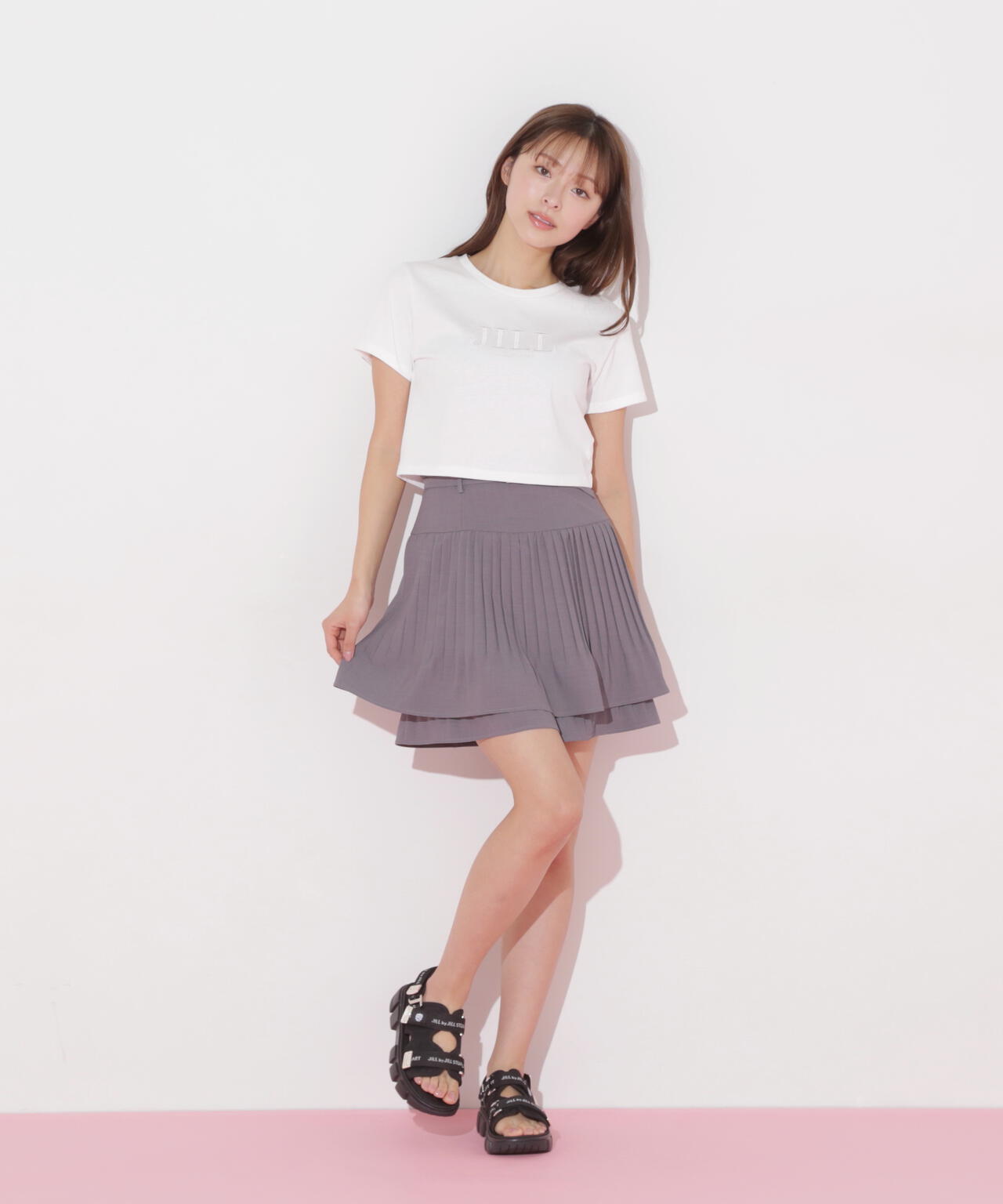 ショート丈刺繍ロゴTシャツオーガニックコットン