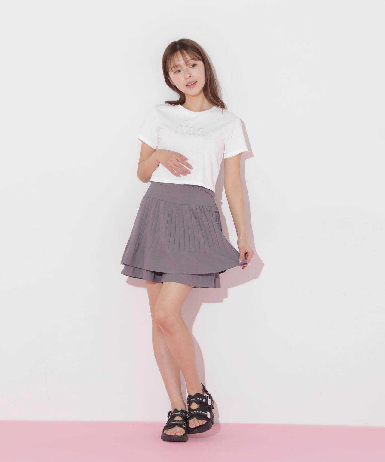 ショート丈刺繍ロゴTシャツオーガニックコットン