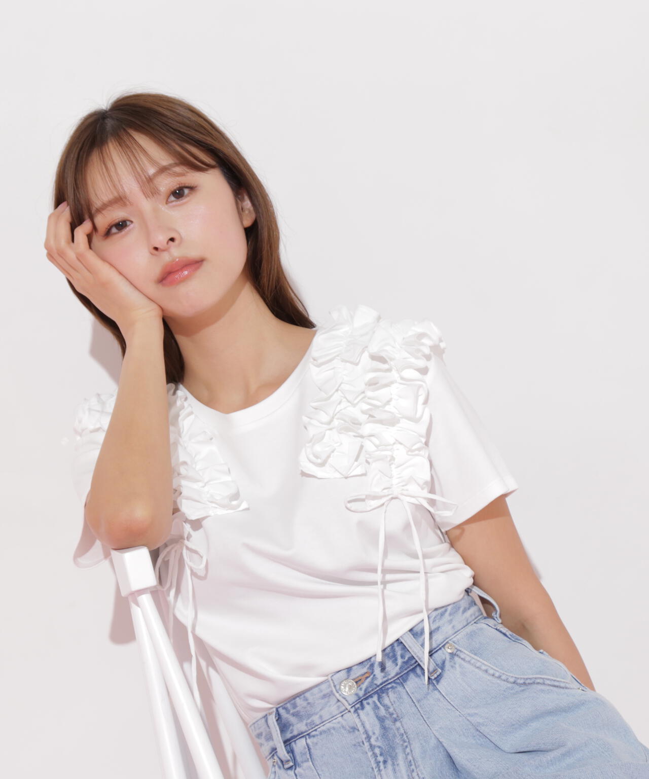 ボリュームフリルTシャツ