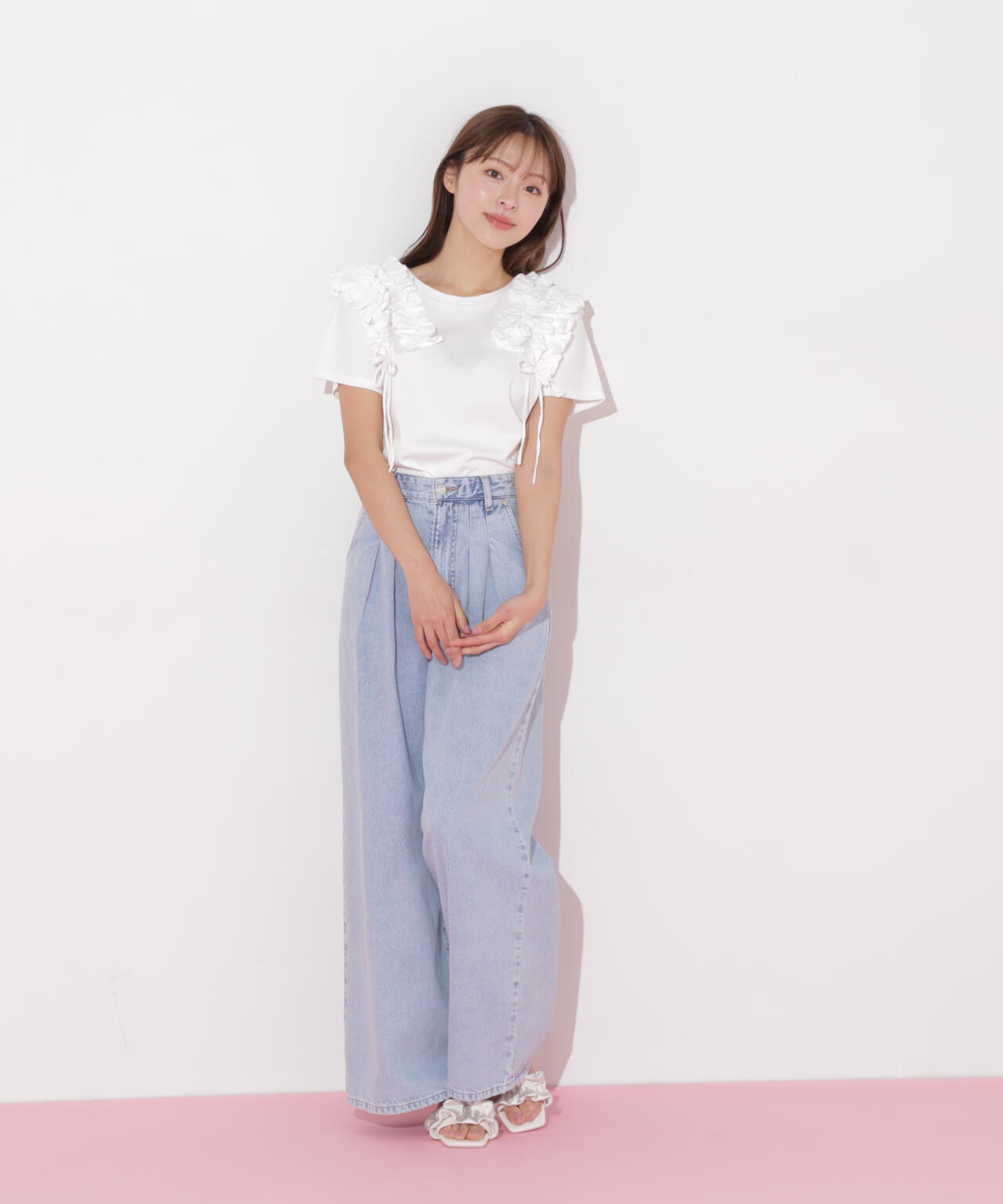 ボリュームフリルTシャツ