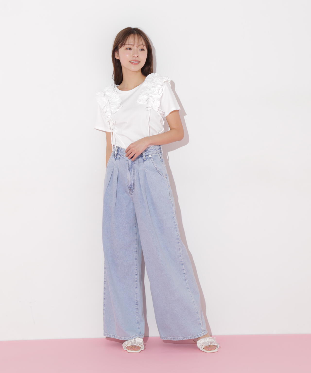 ボリュームフリルTシャツ