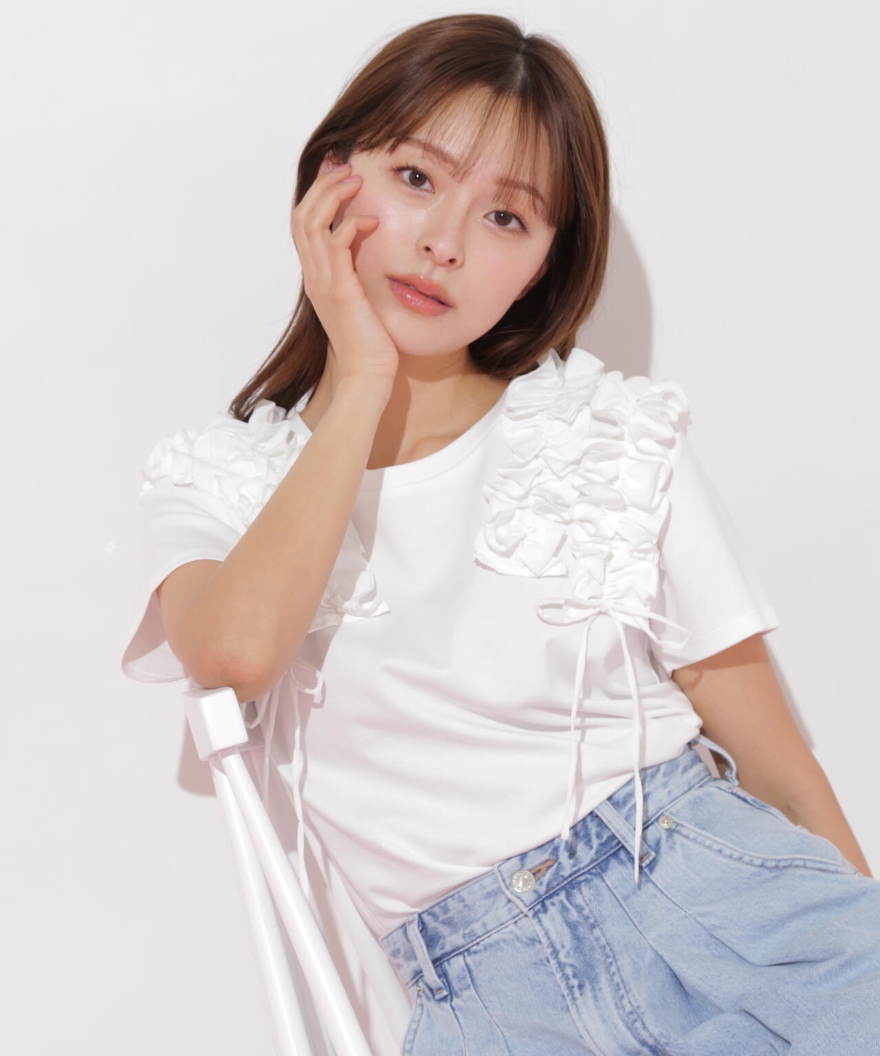 ボリュームフリルTシャツ