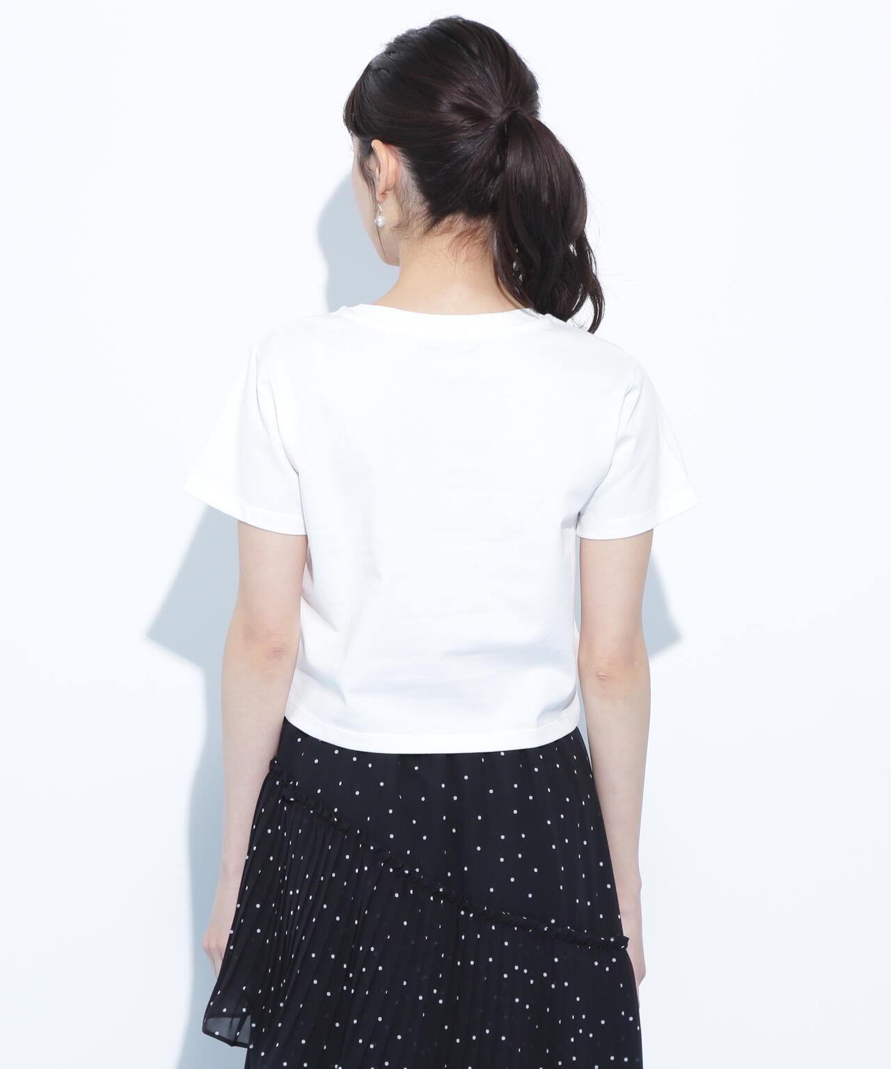 クロップドハート刺繍Tシャツ