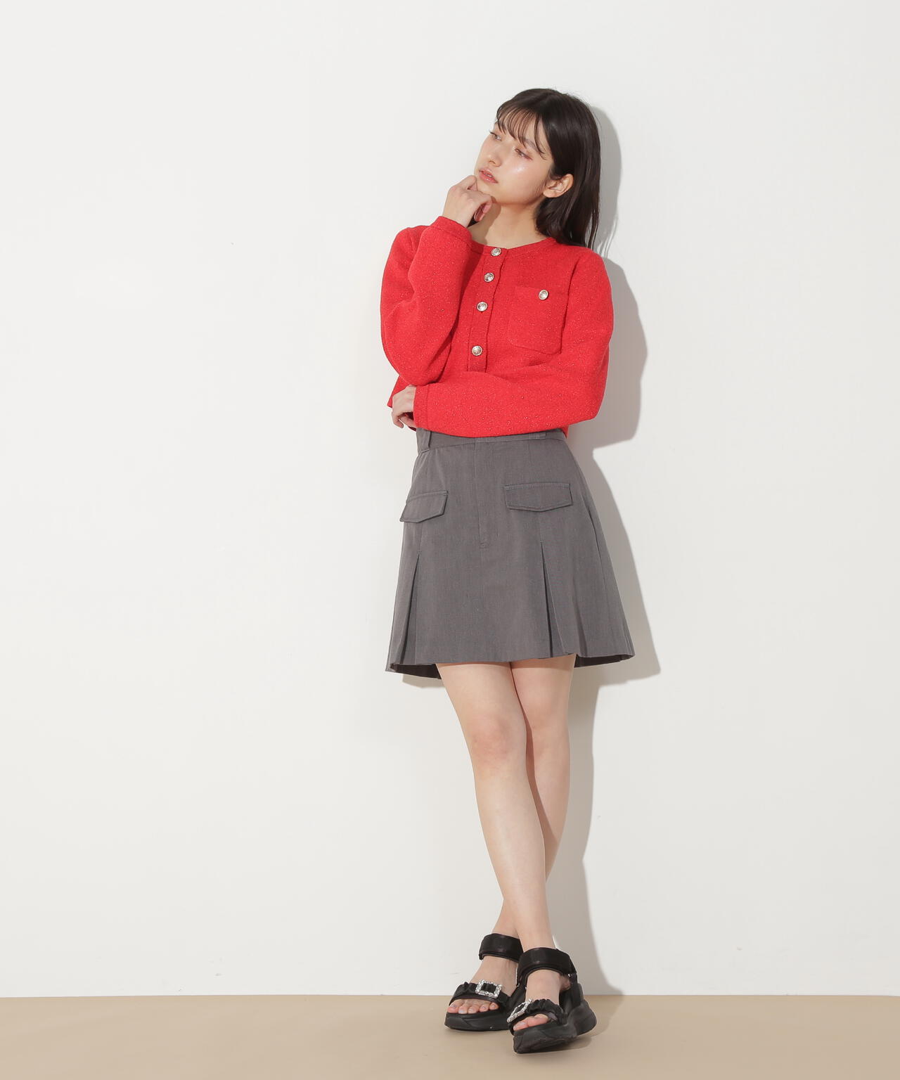 ブークレーニットジャケット