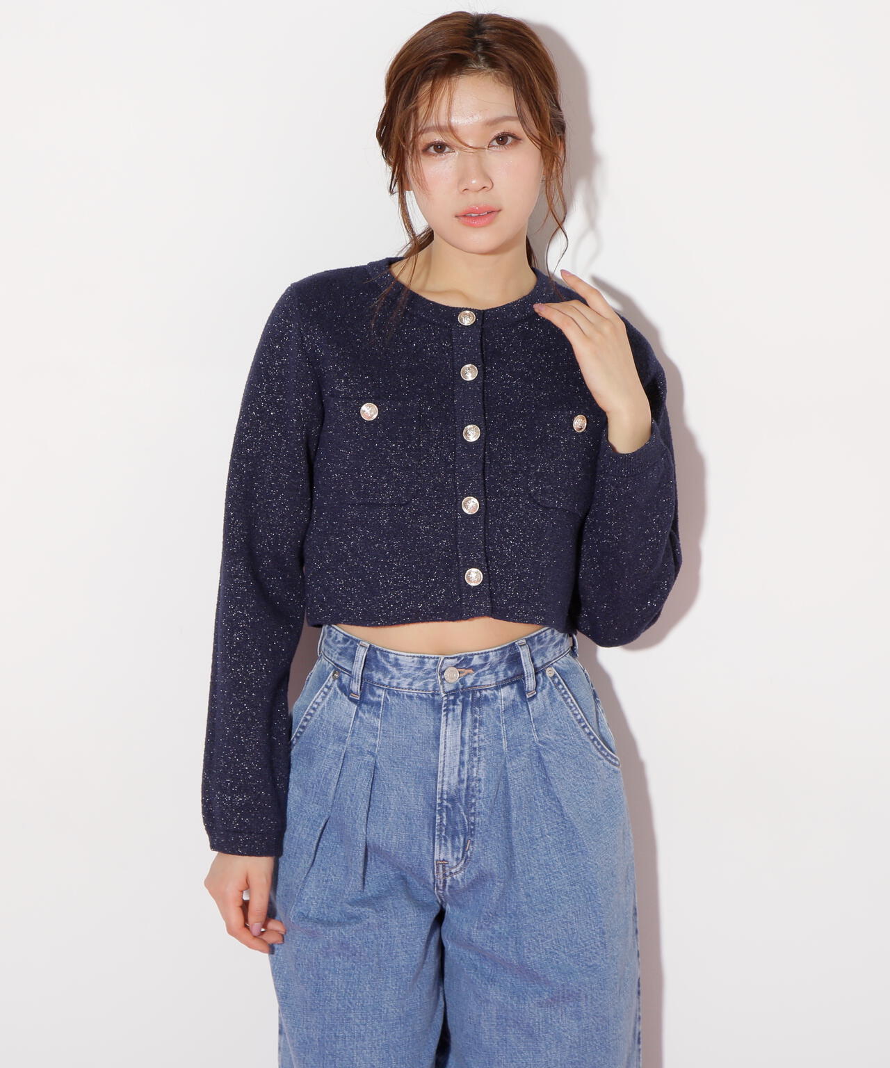 ブークレーニットジャケット