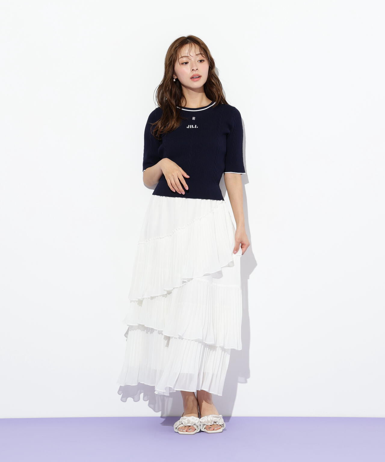 半袖ジャガードニット