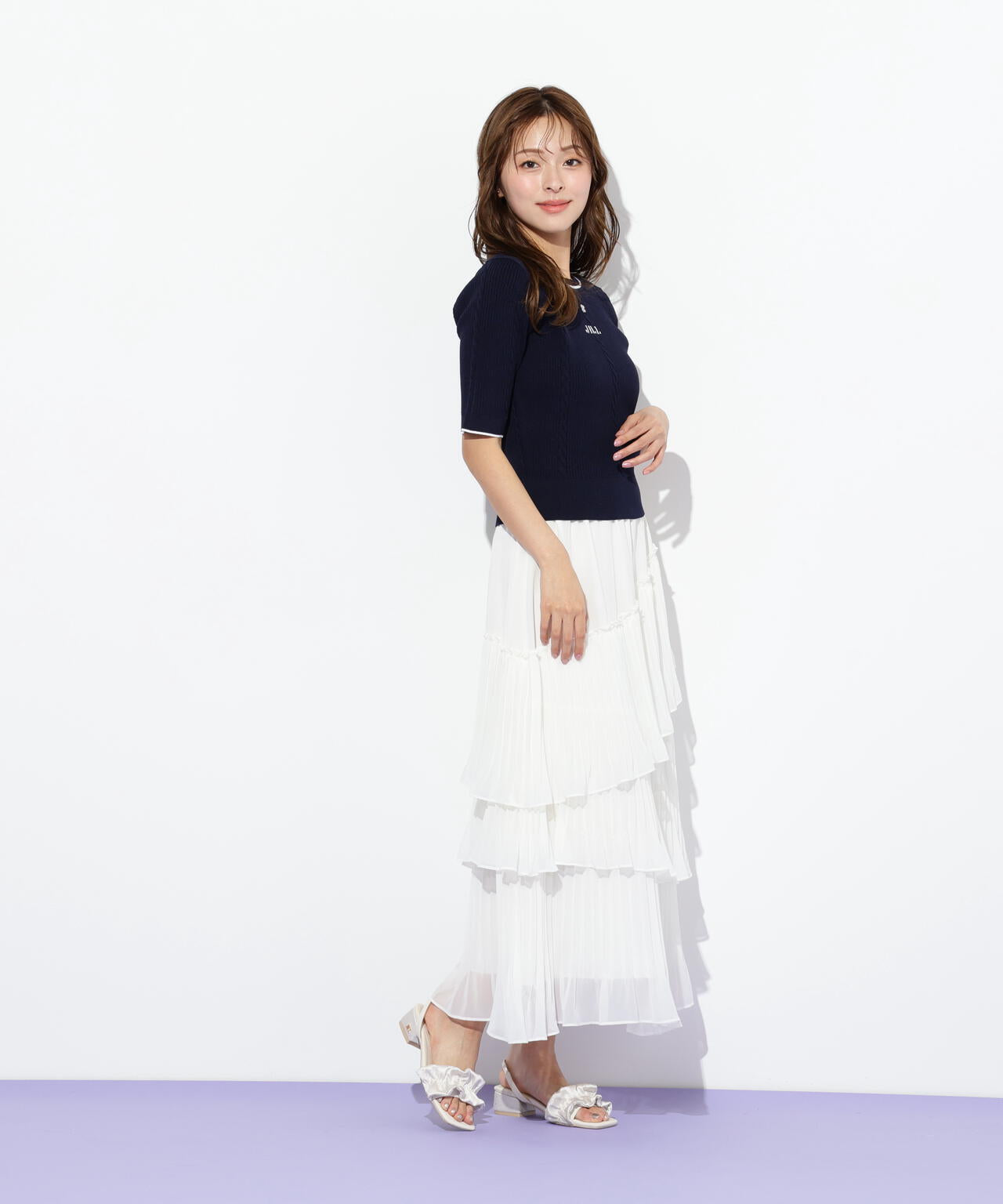 半袖ジャガードニット