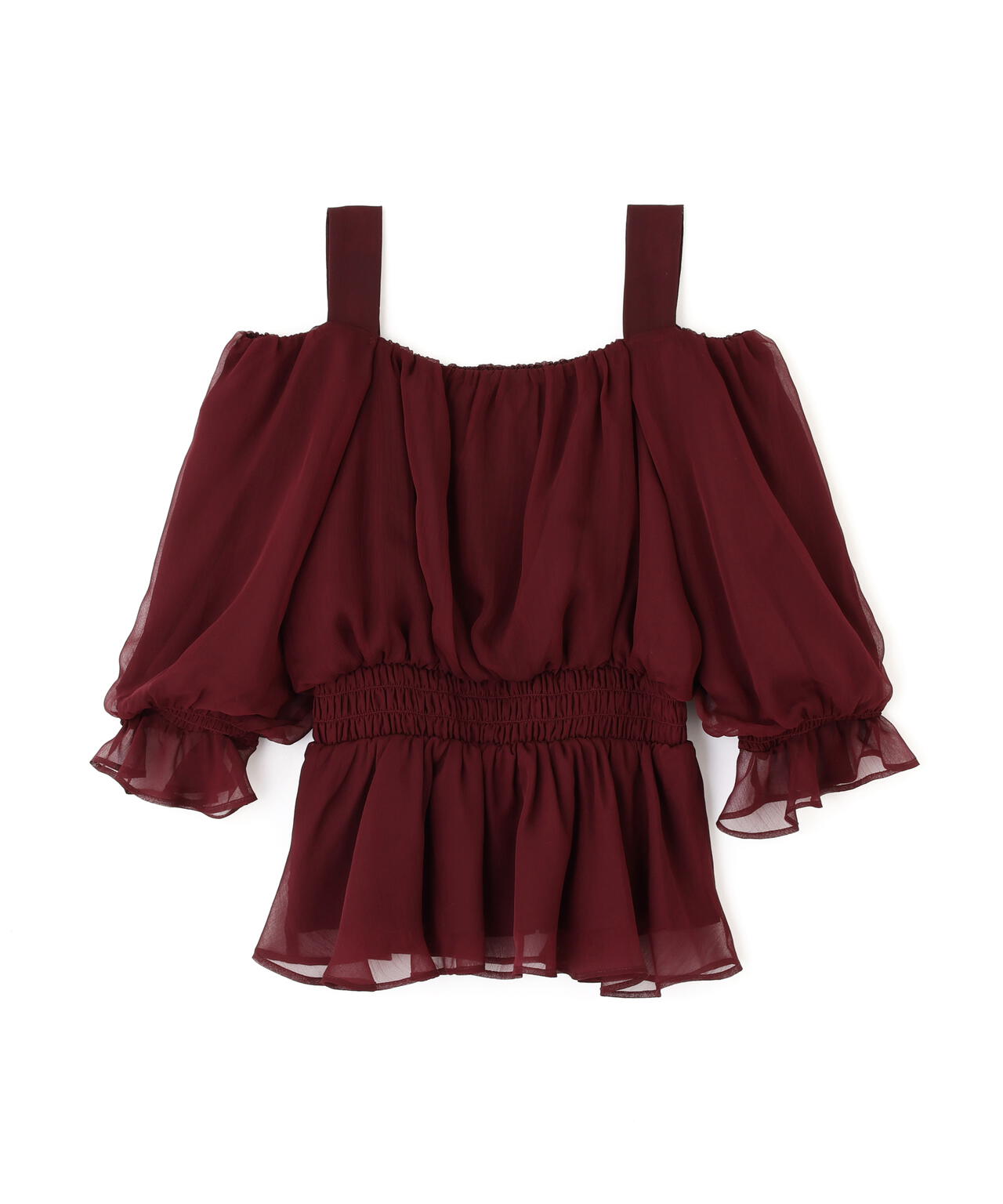 楊柳オフショルパフブラウス