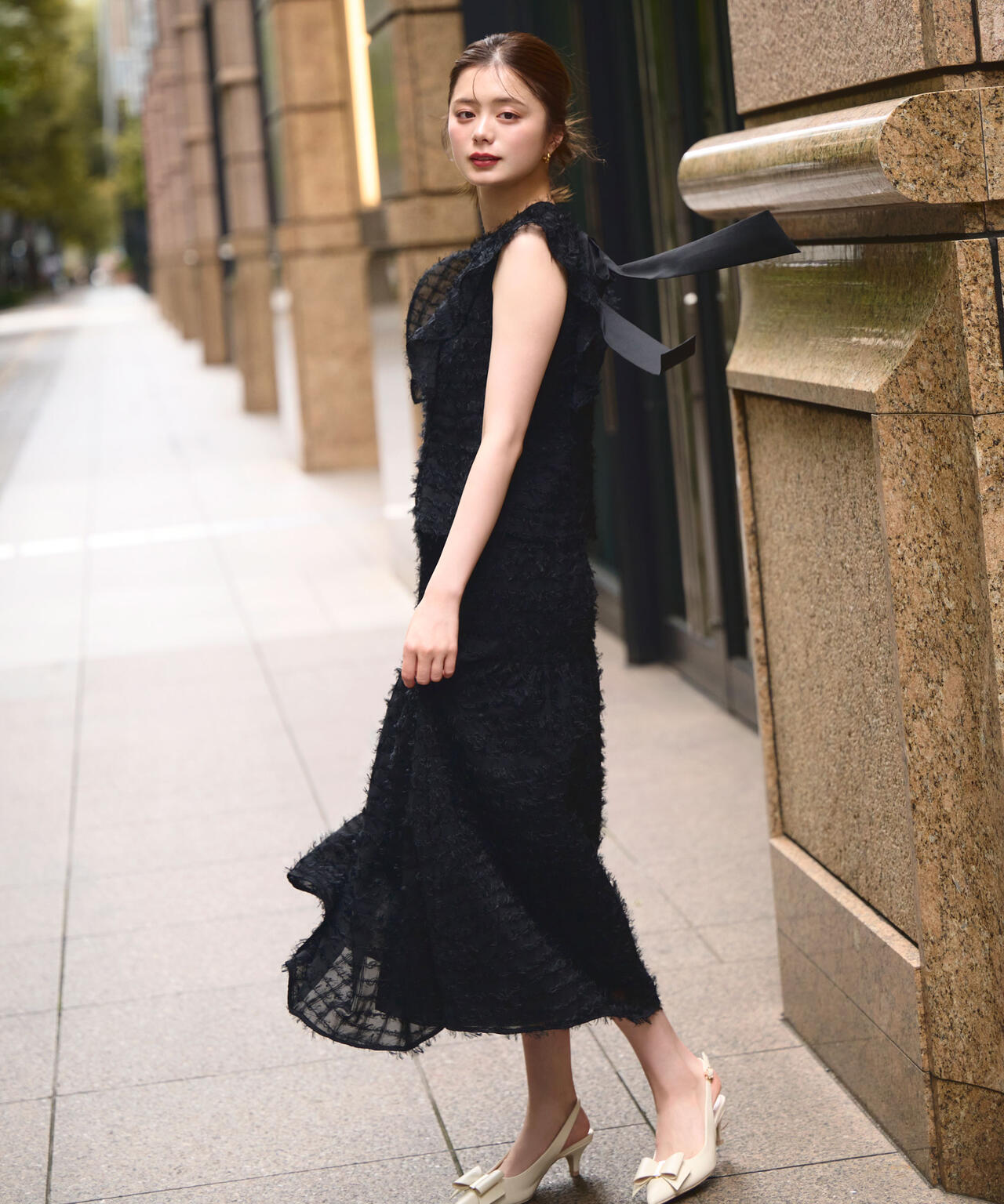 フェザーチェックブラウス