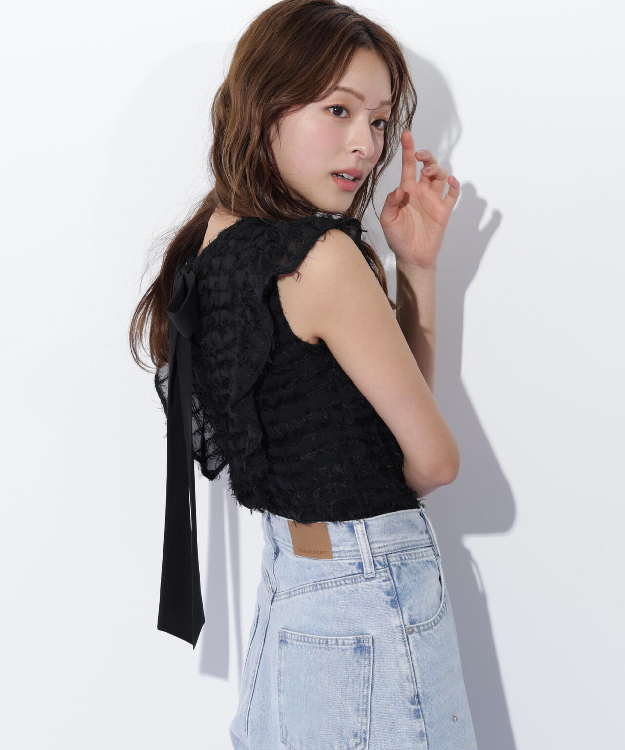 フェザーチェックブラウス