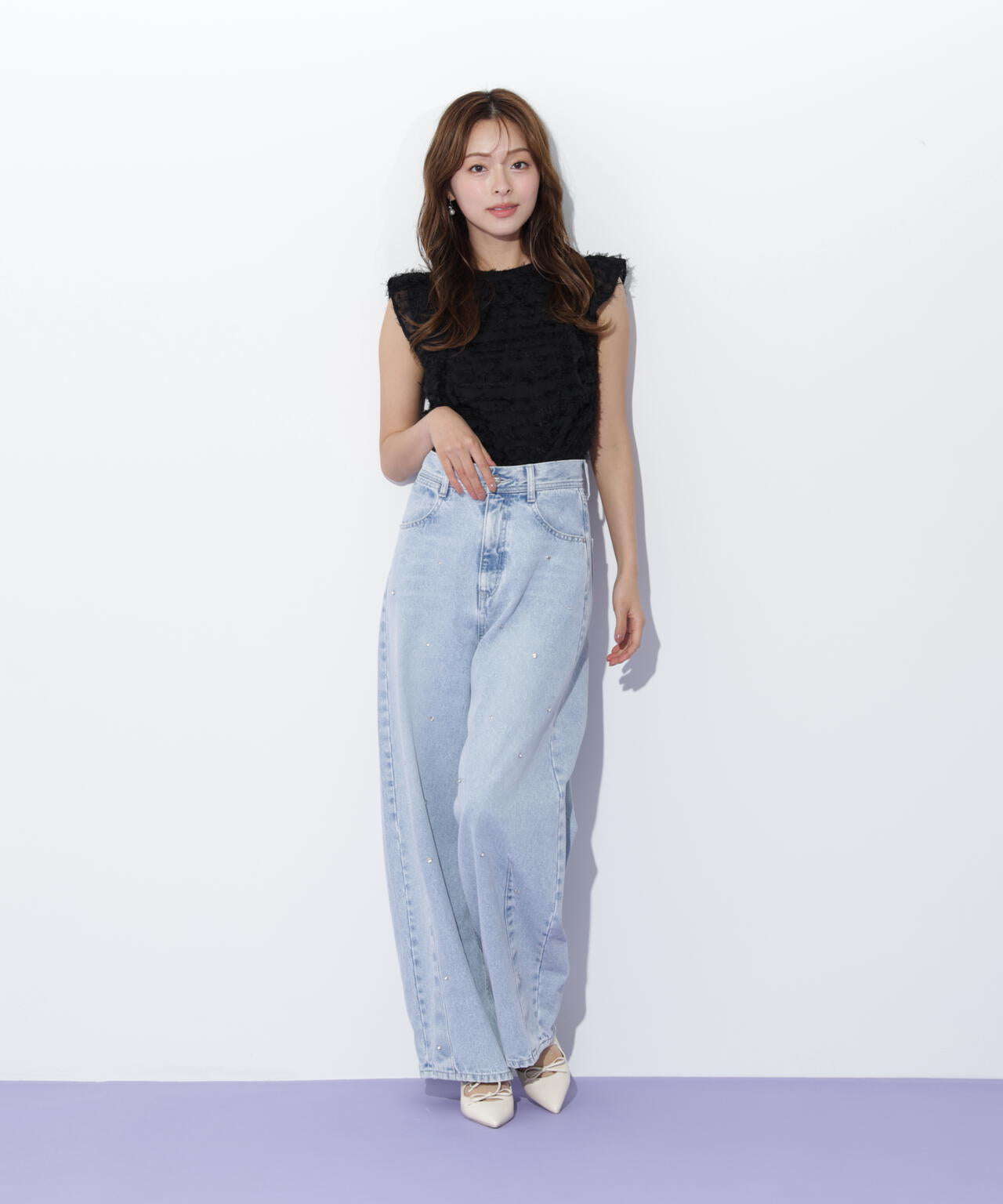 フェザーチェックブラウス