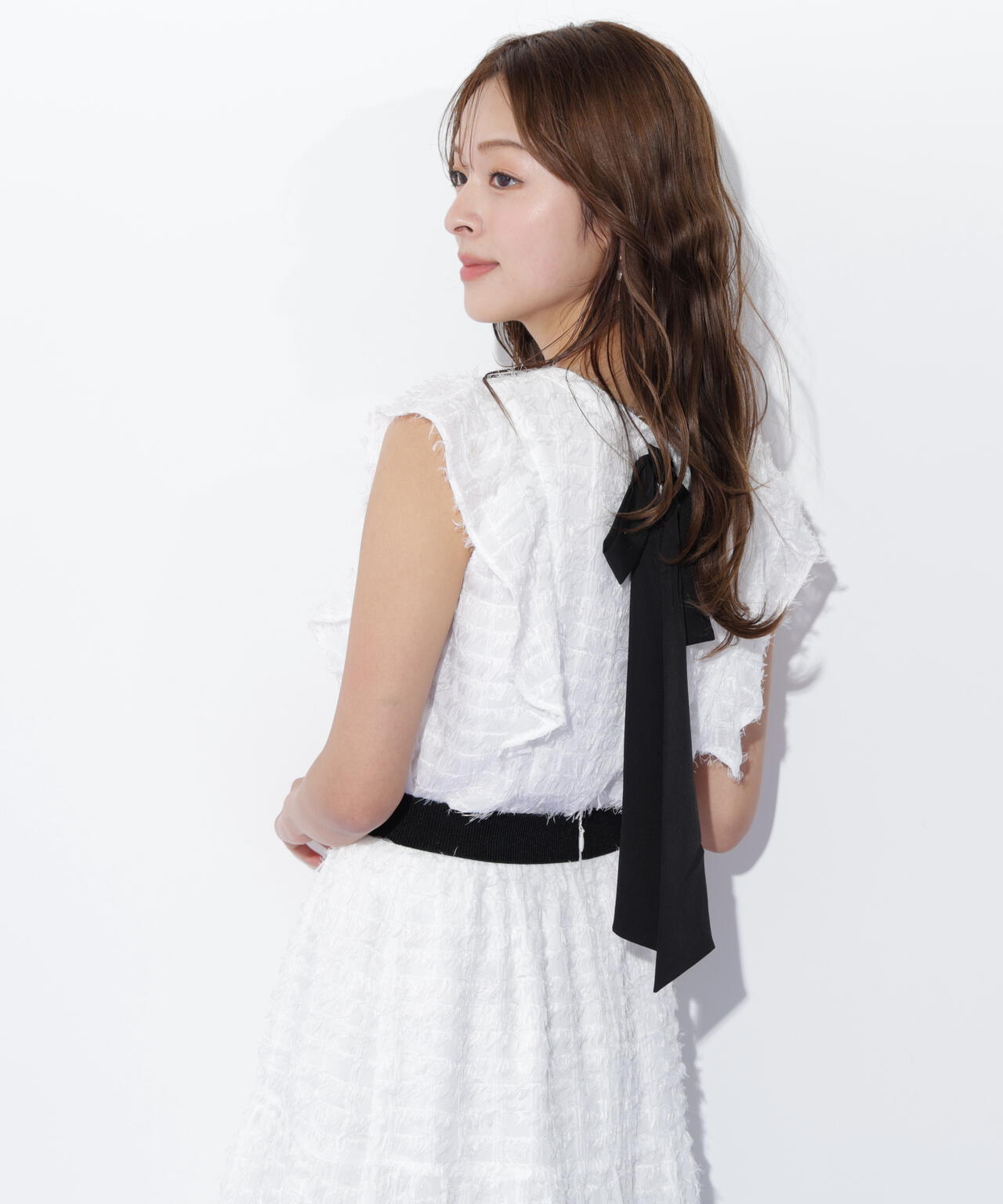 フェザーチェックブラウス