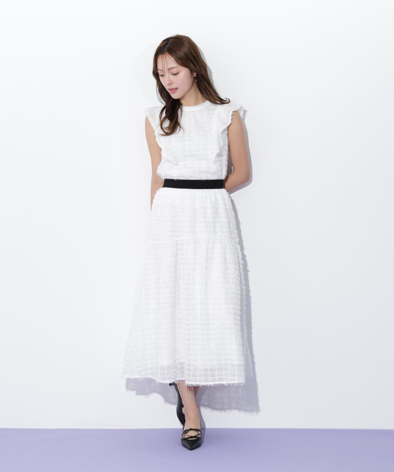 フェザーチェックブラウス