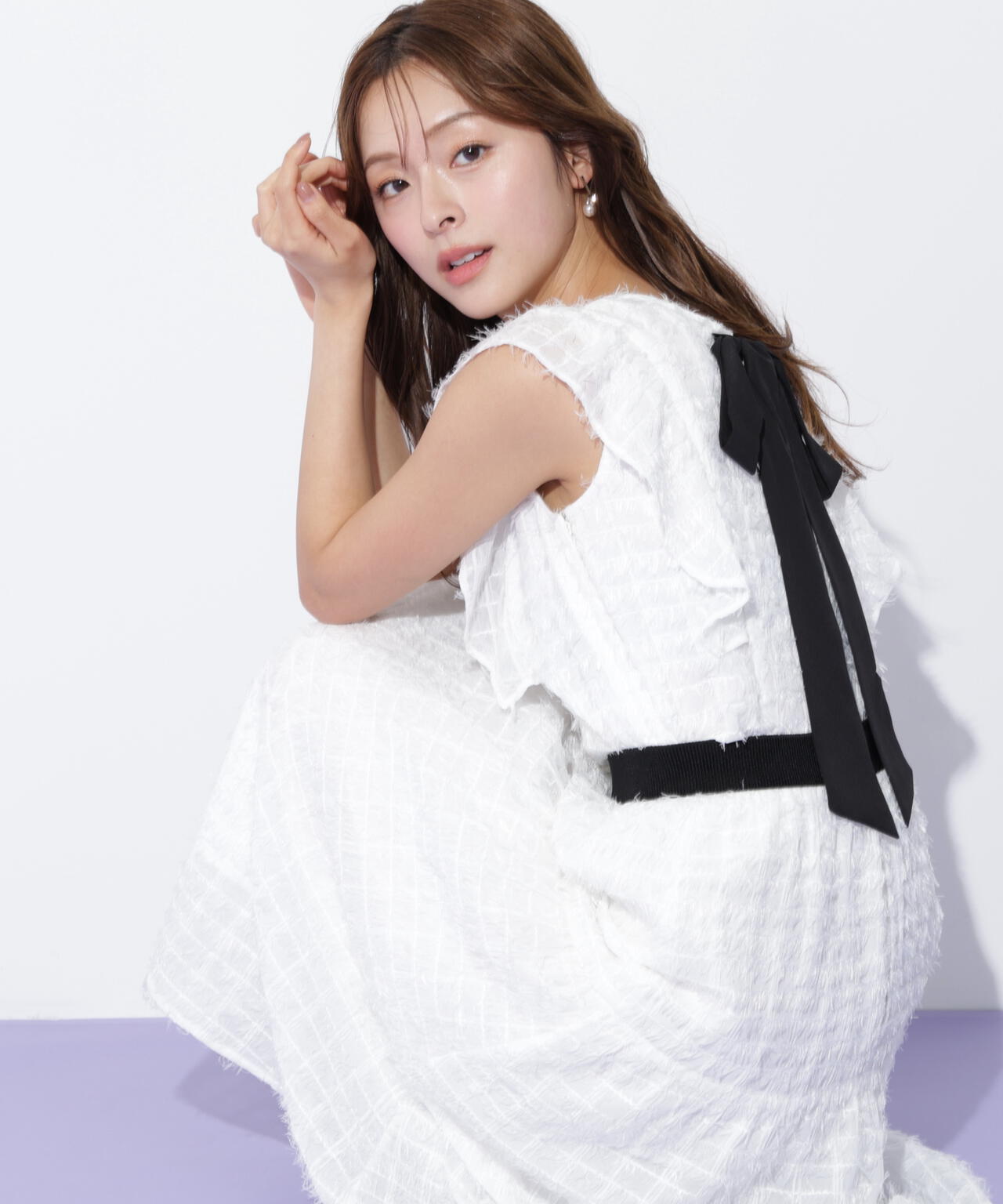 フェザーチェックブラウス