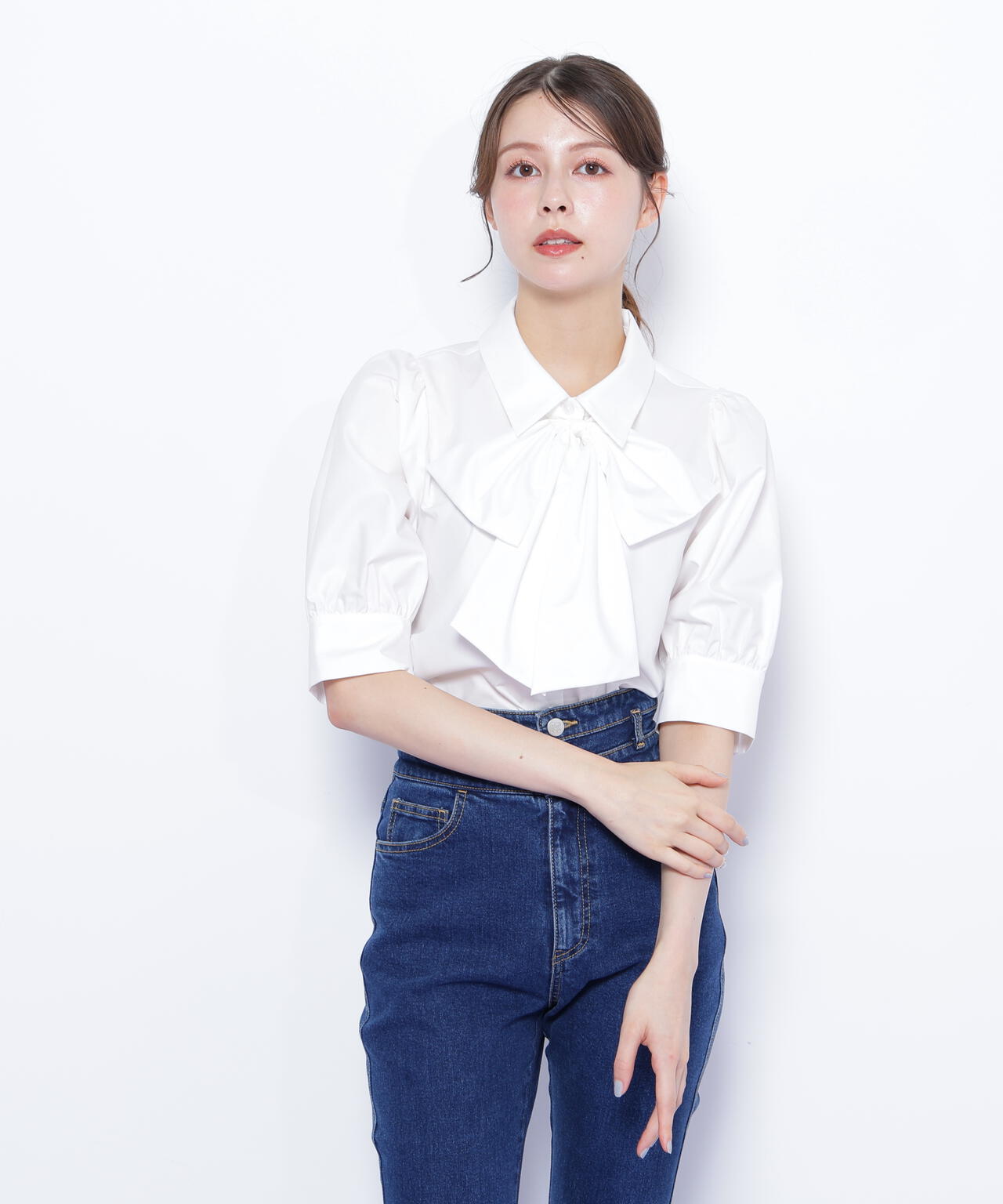 リボンボウタイブラウス