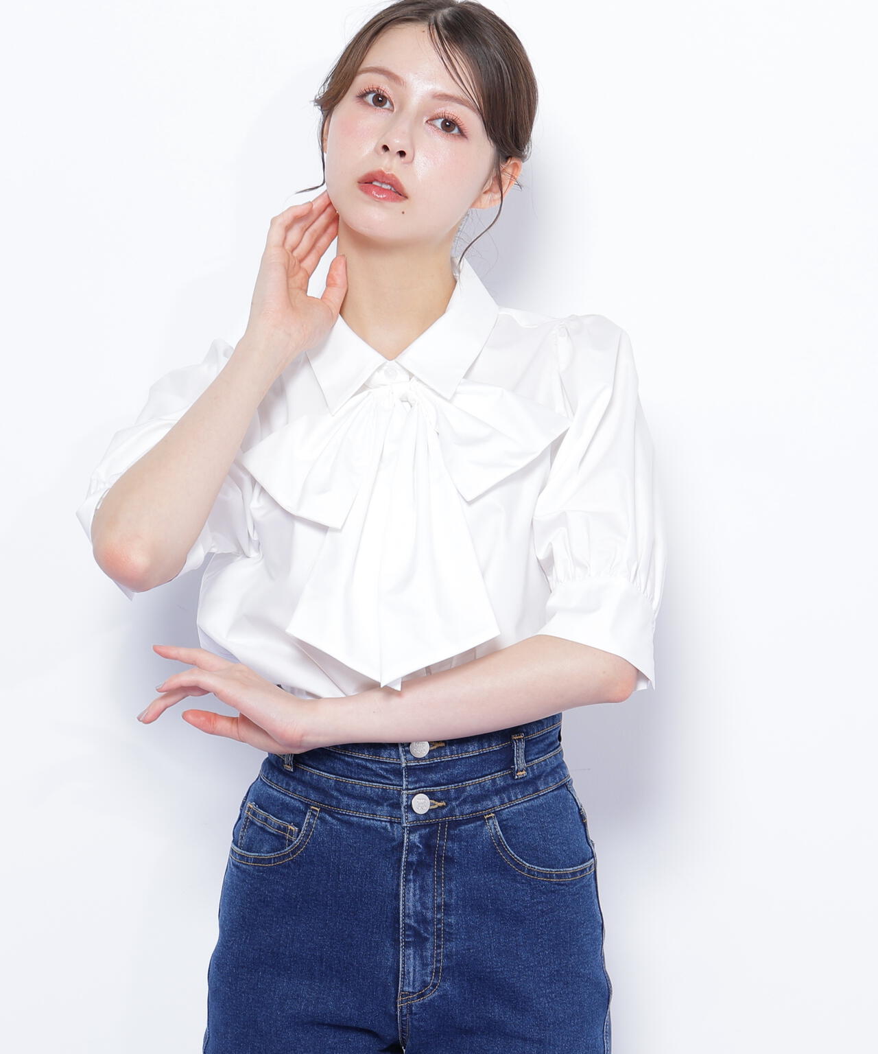 リボンボウタイブラウス