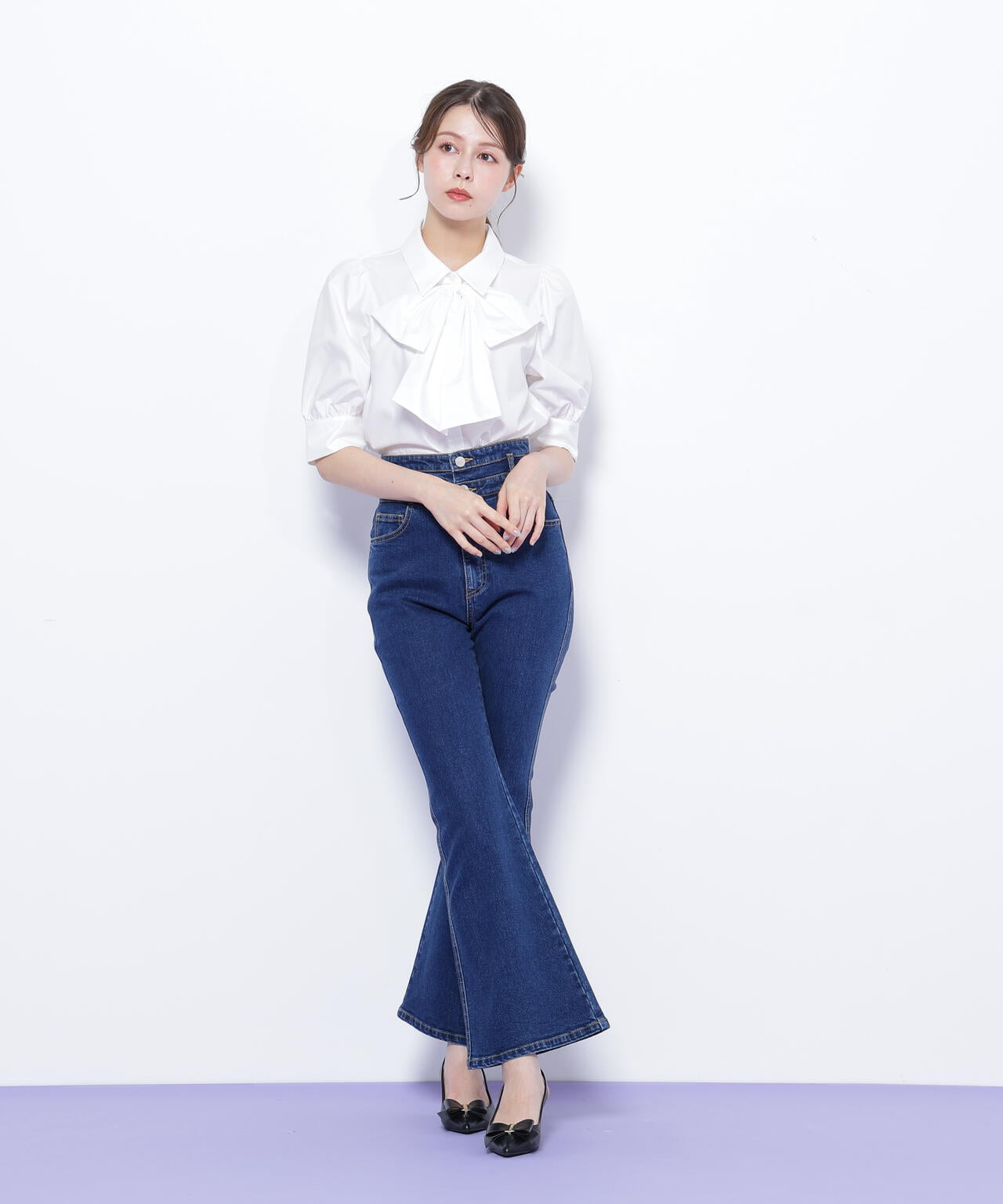 リボンボウタイブラウス