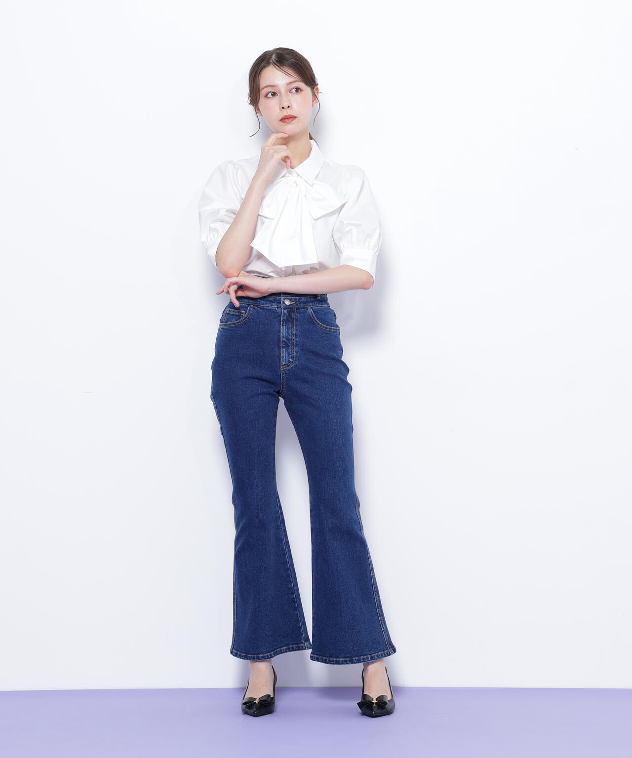 リボンボウタイブラウス