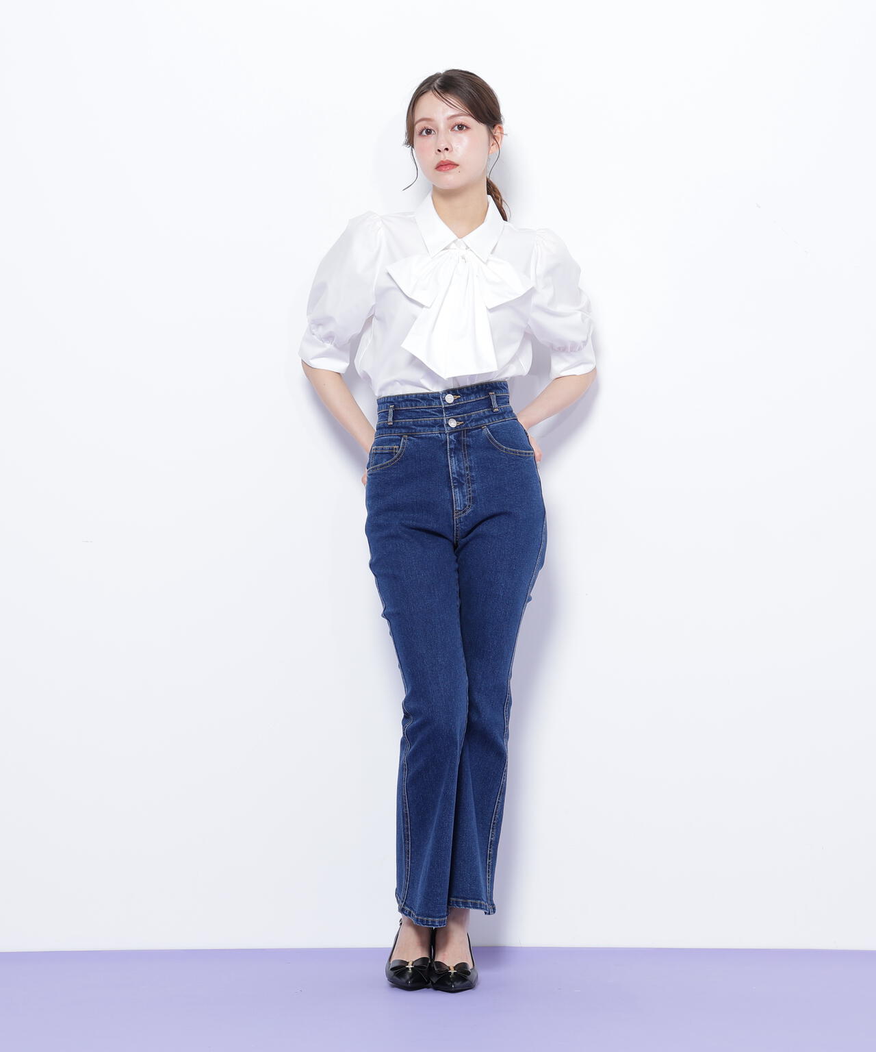 リボンボウタイブラウス