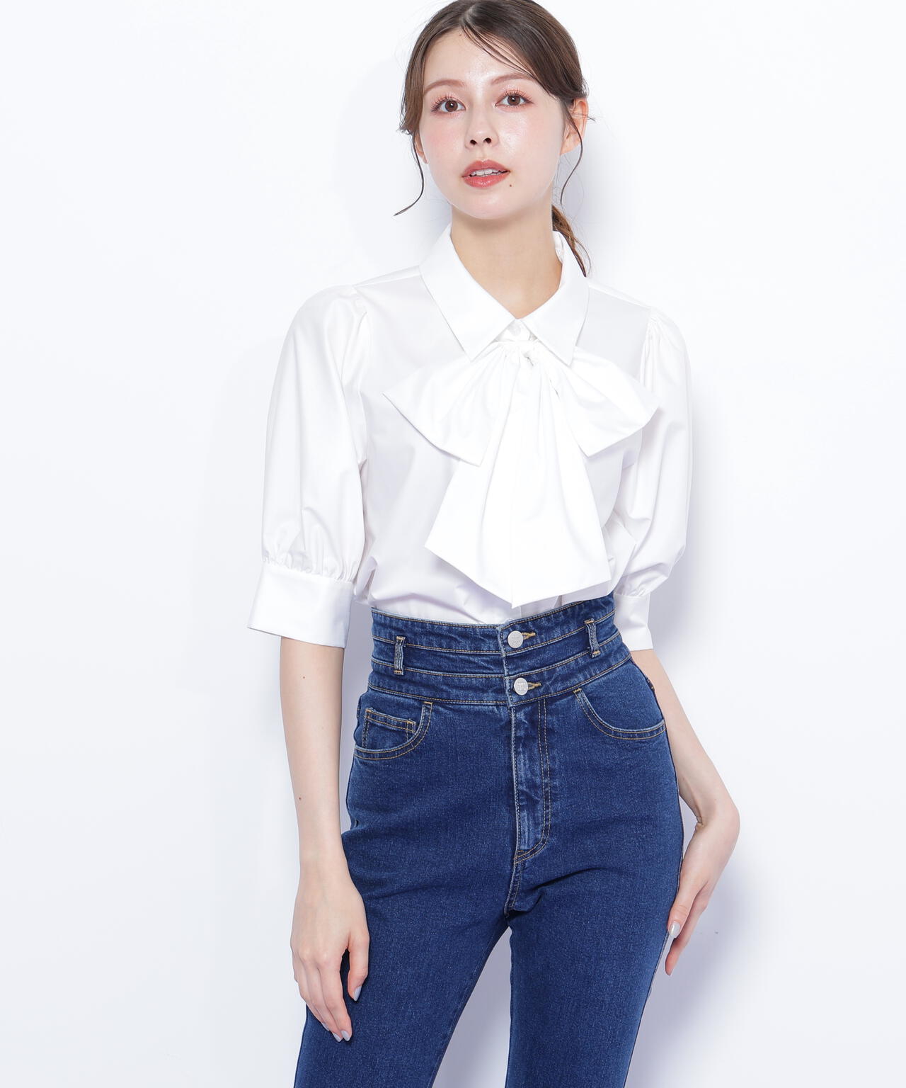 リボンボウタイブラウス