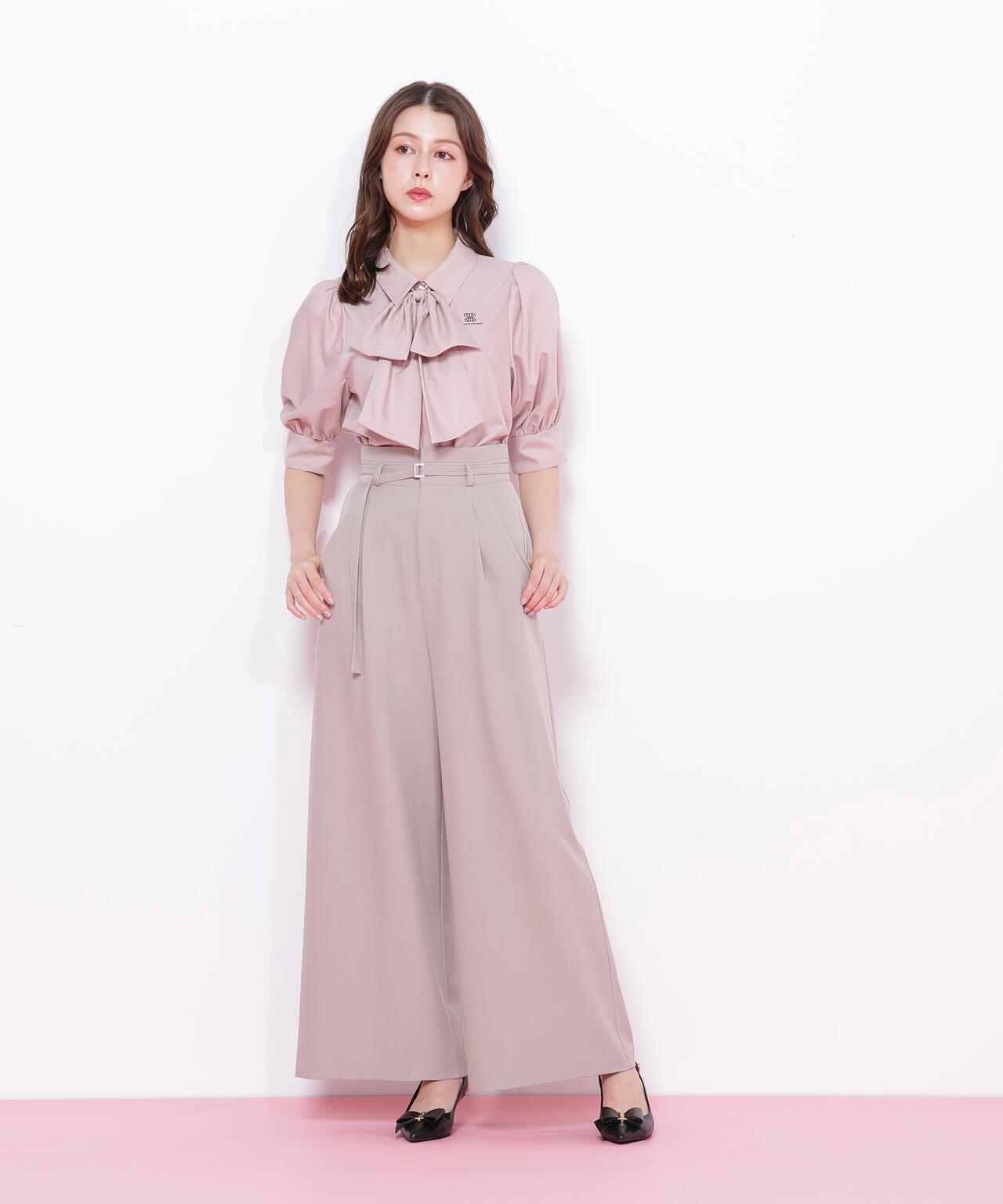 リボンボウタイブラウス