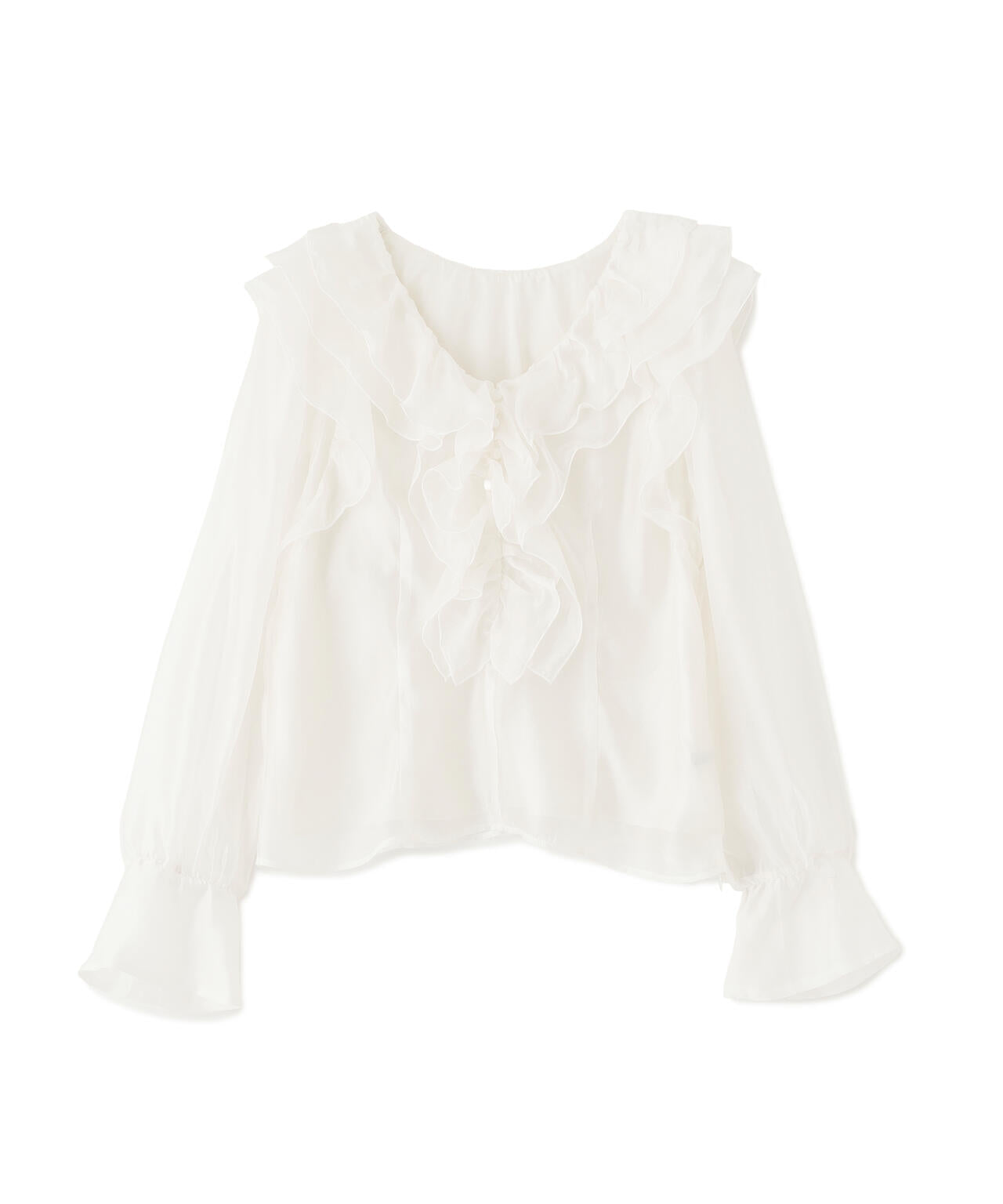 シアーフリルブラウス
