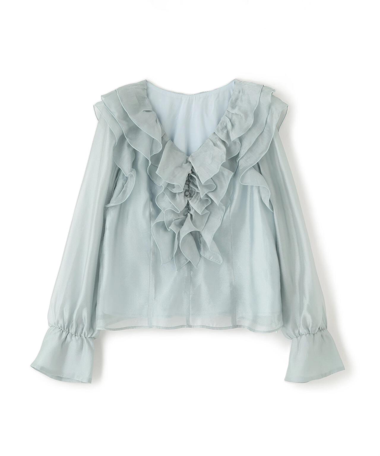 シアーフリルブラウス