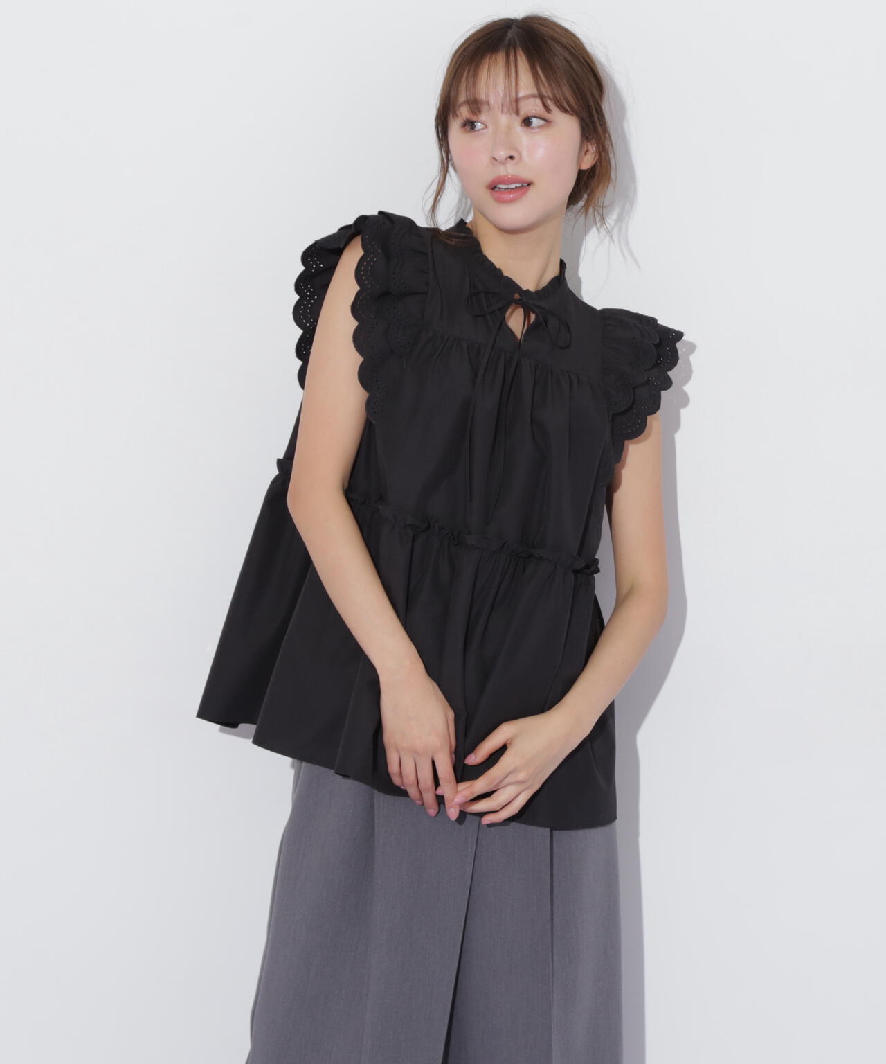 カットワークティアードチュニック
