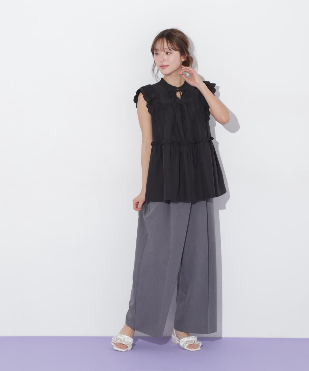 カットワークティアードチュニック