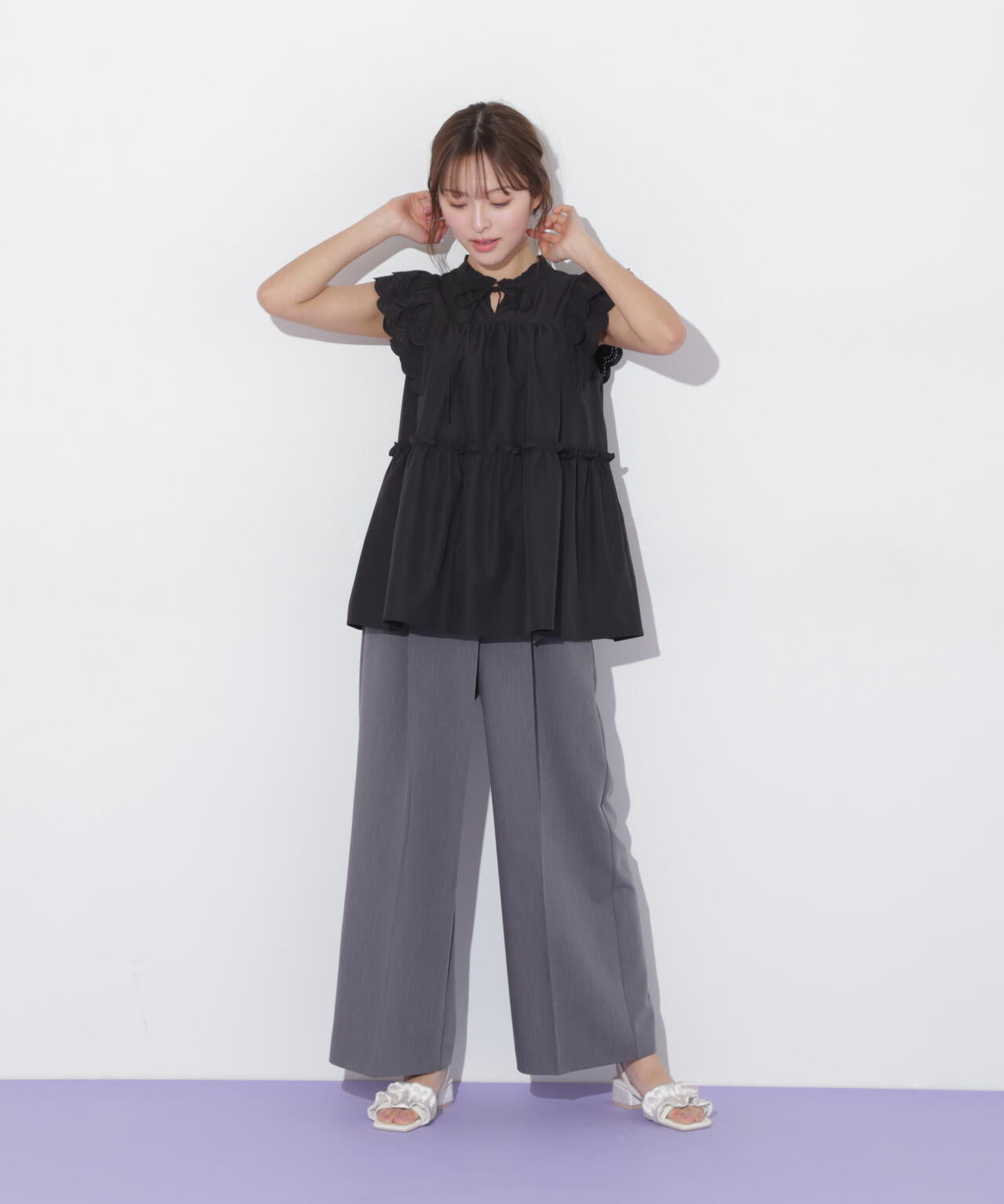 カットワークティアードチュニック