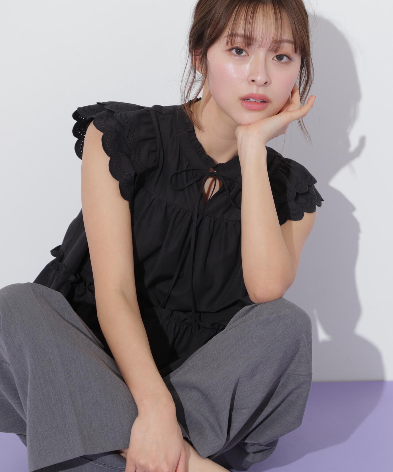 カットワークティアードチュニック