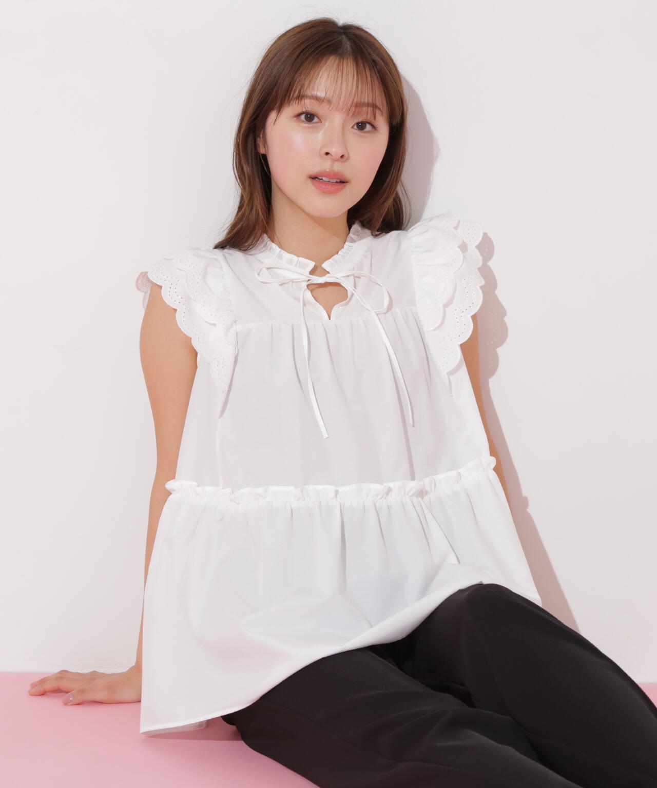 カットワークティアードチュニック