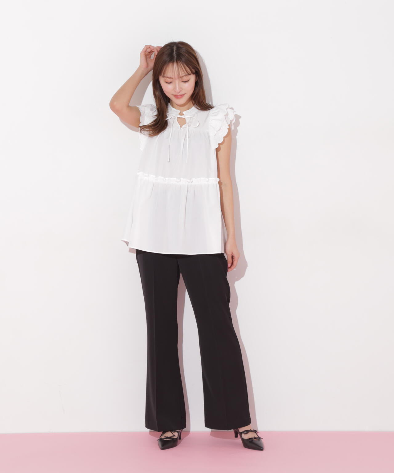 カットワークティアードチュニック