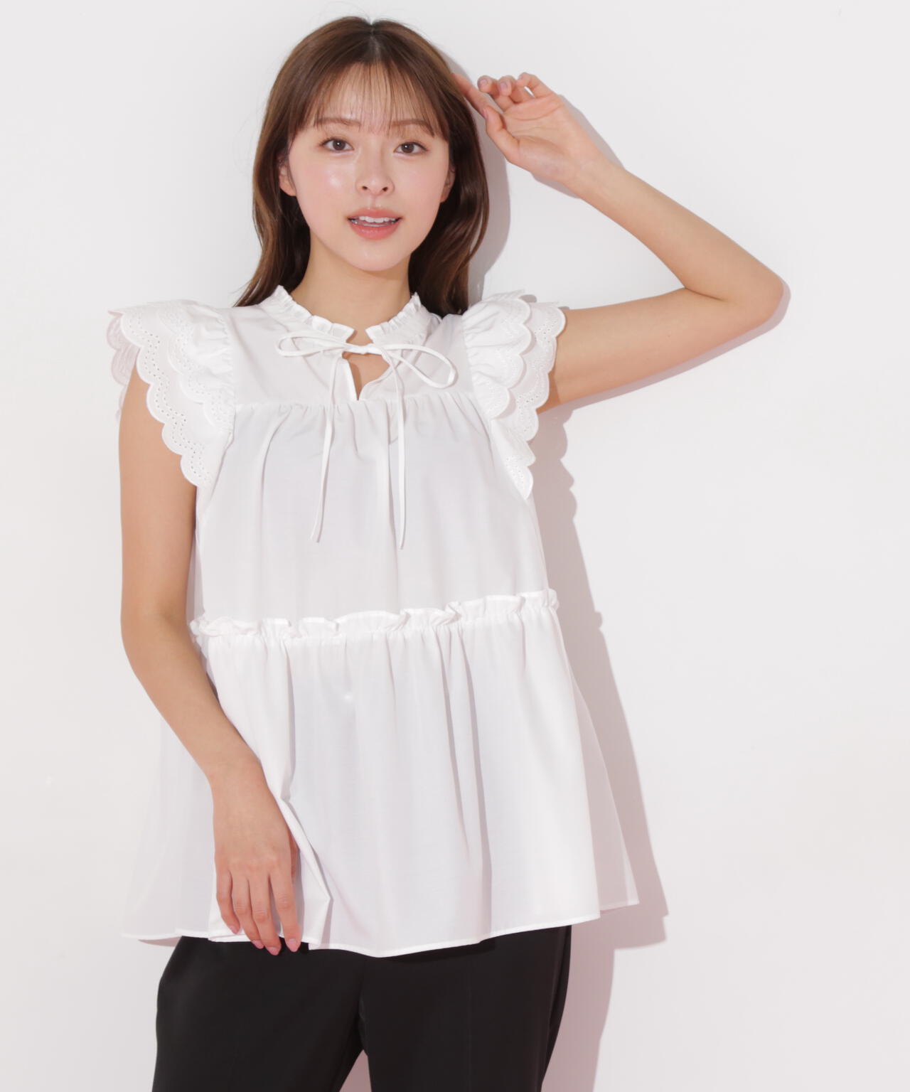 カットワークティアードチュニック