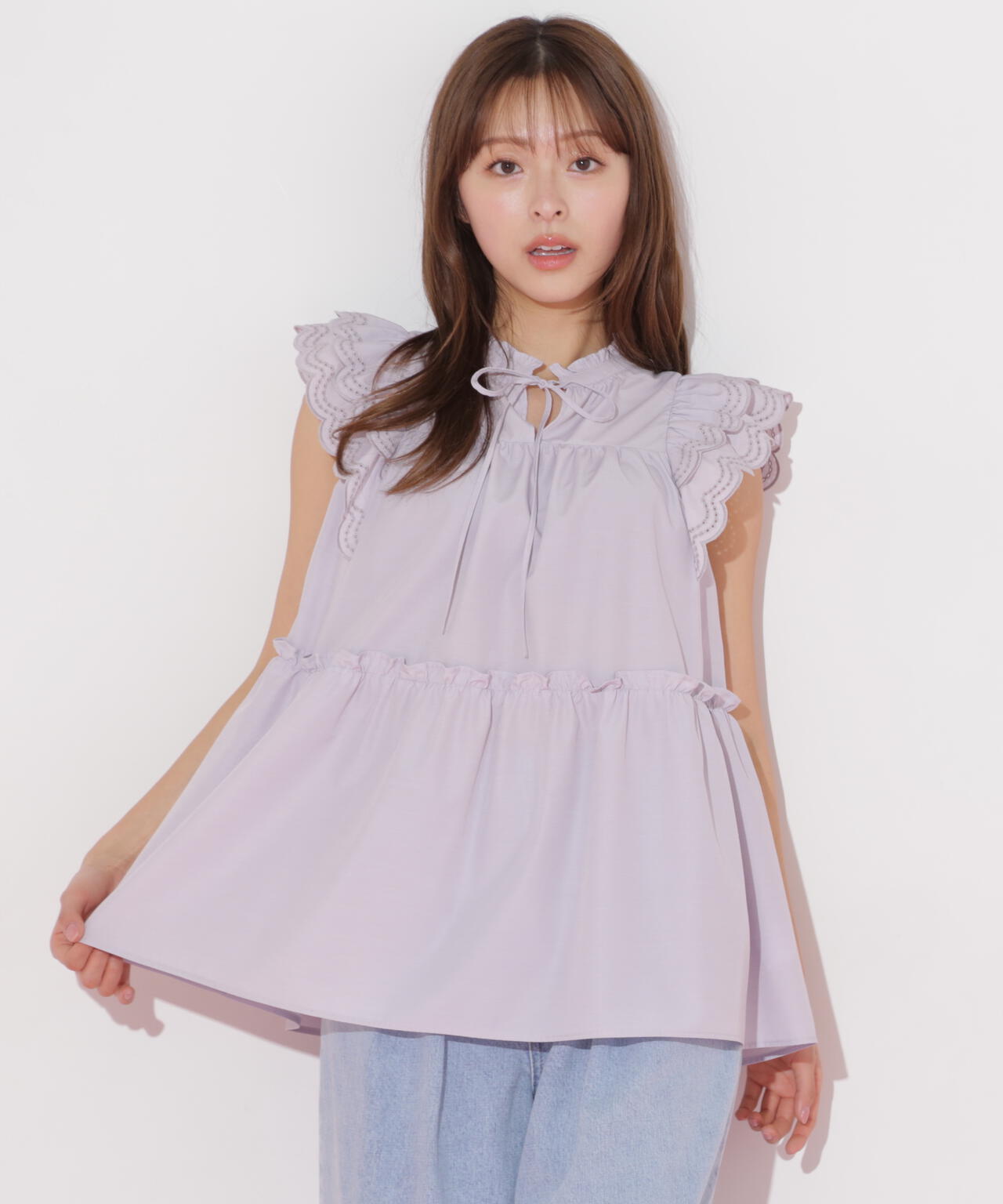 カットワークティアードチュニック