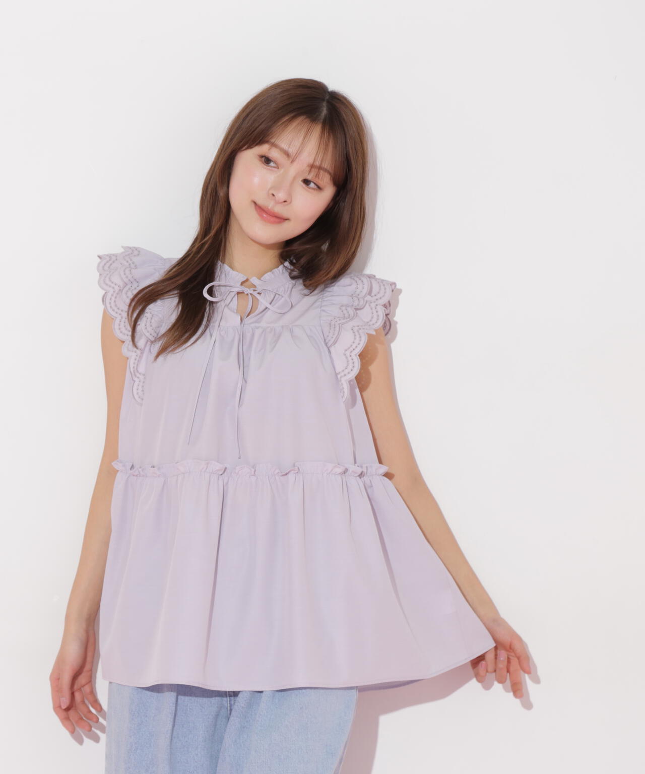 カットワークティアードチュニック