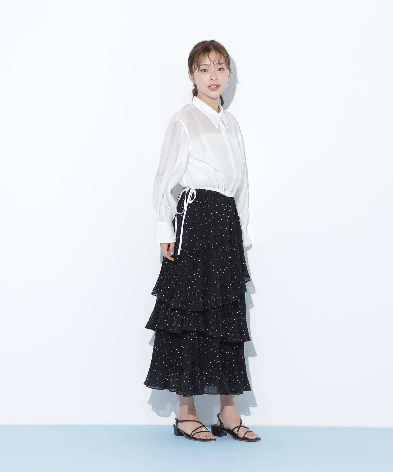 アシメプリーツティアードスカート