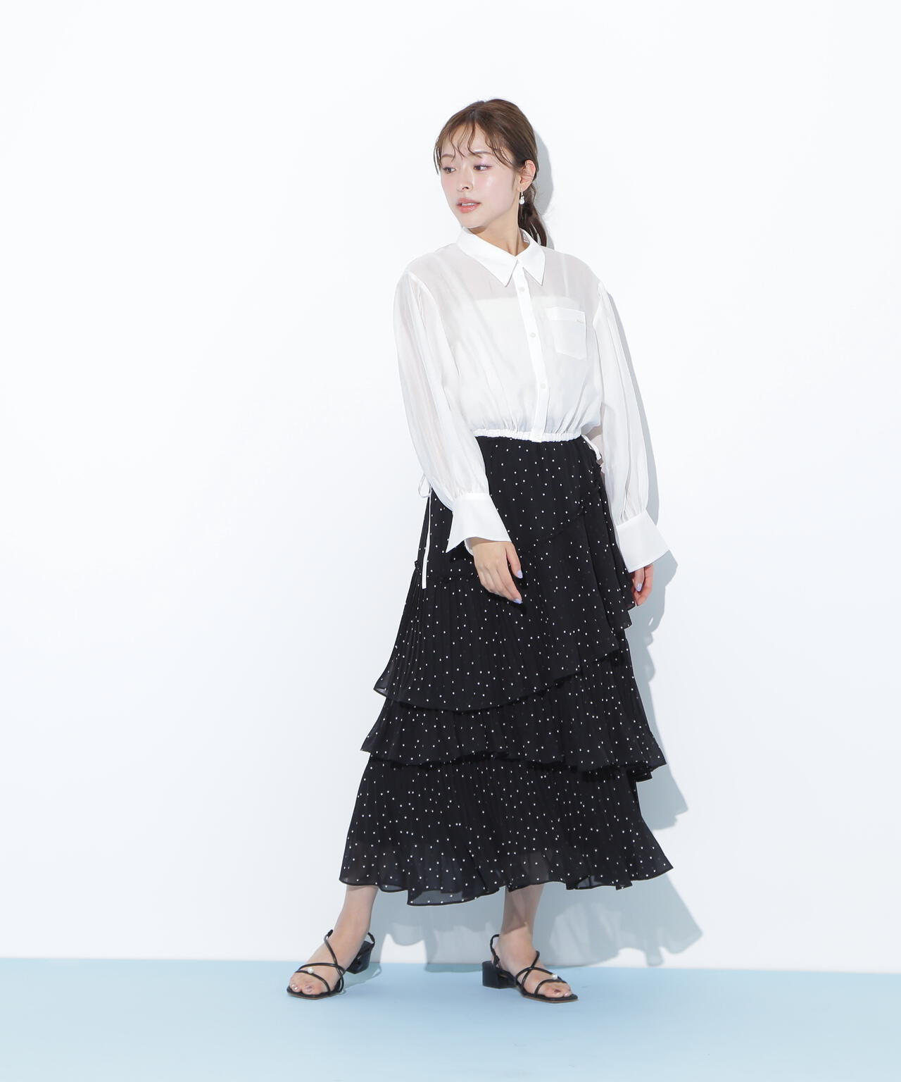 アシメプリーツティアードスカート