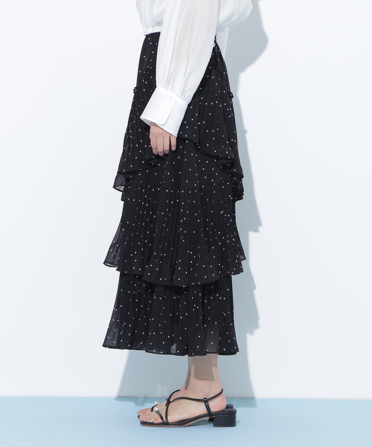 アシメプリーツティアードスカート