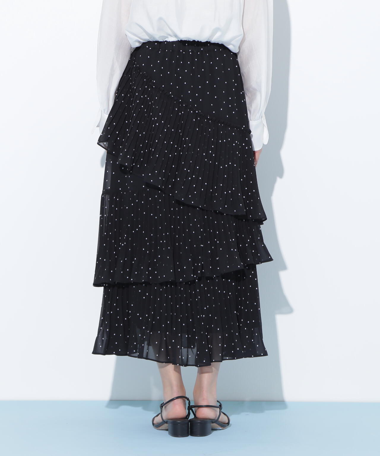 アシメプリーツティアードスカート