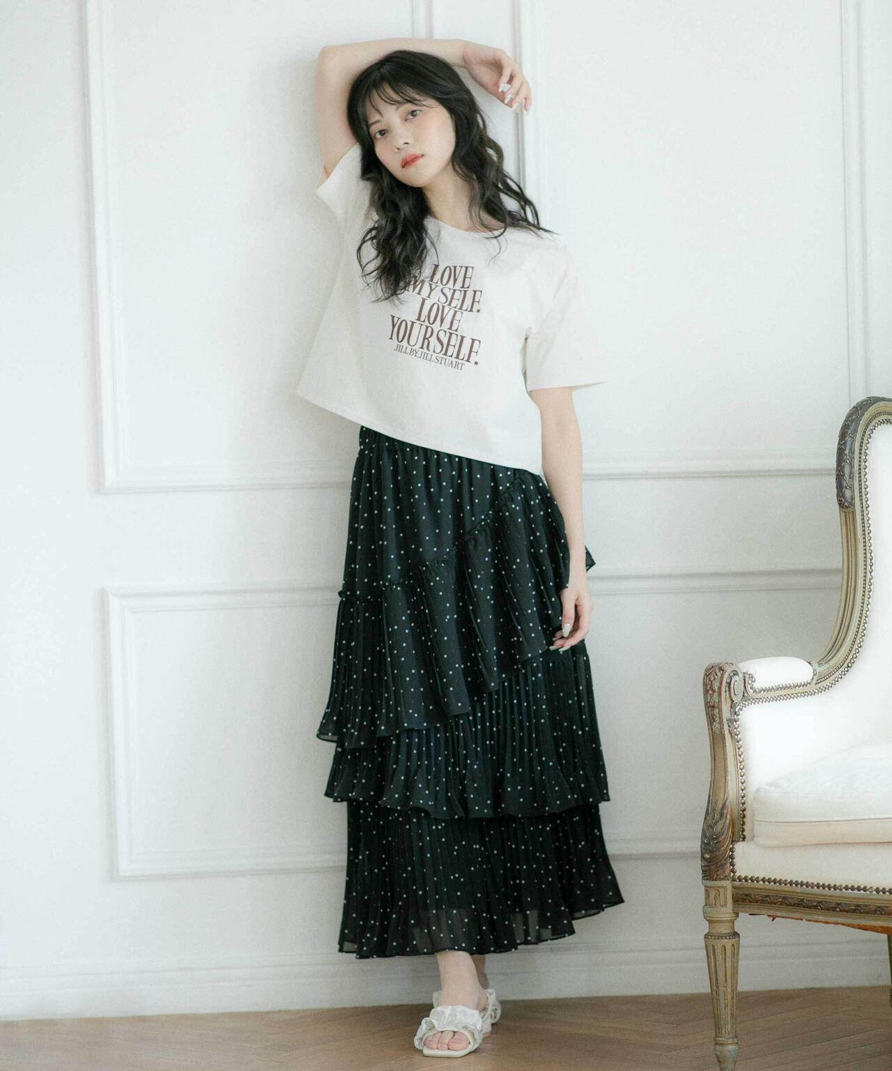 アシメプリーツティアードスカート