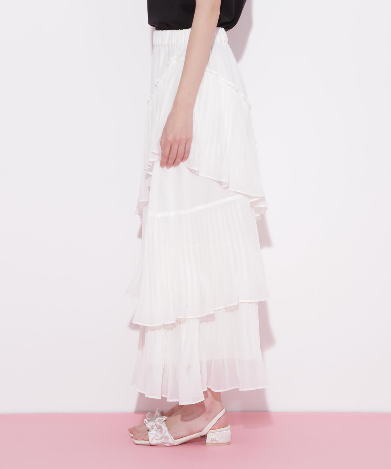 アシメプリーツティアードスカート