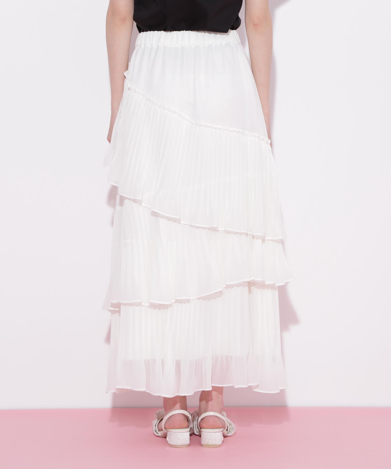 アシメプリーツティアードスカート