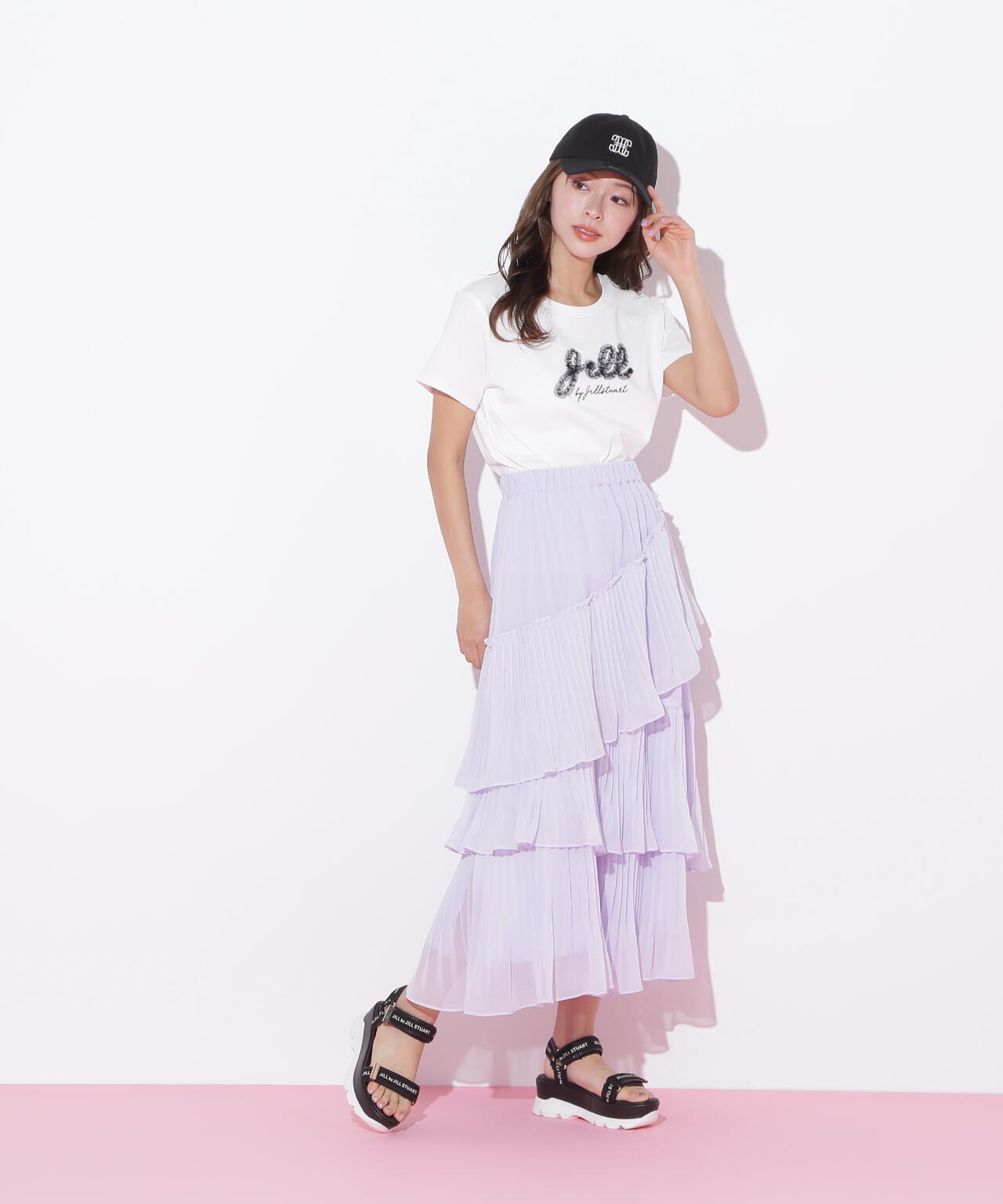 アシメプリーツティアードスカート