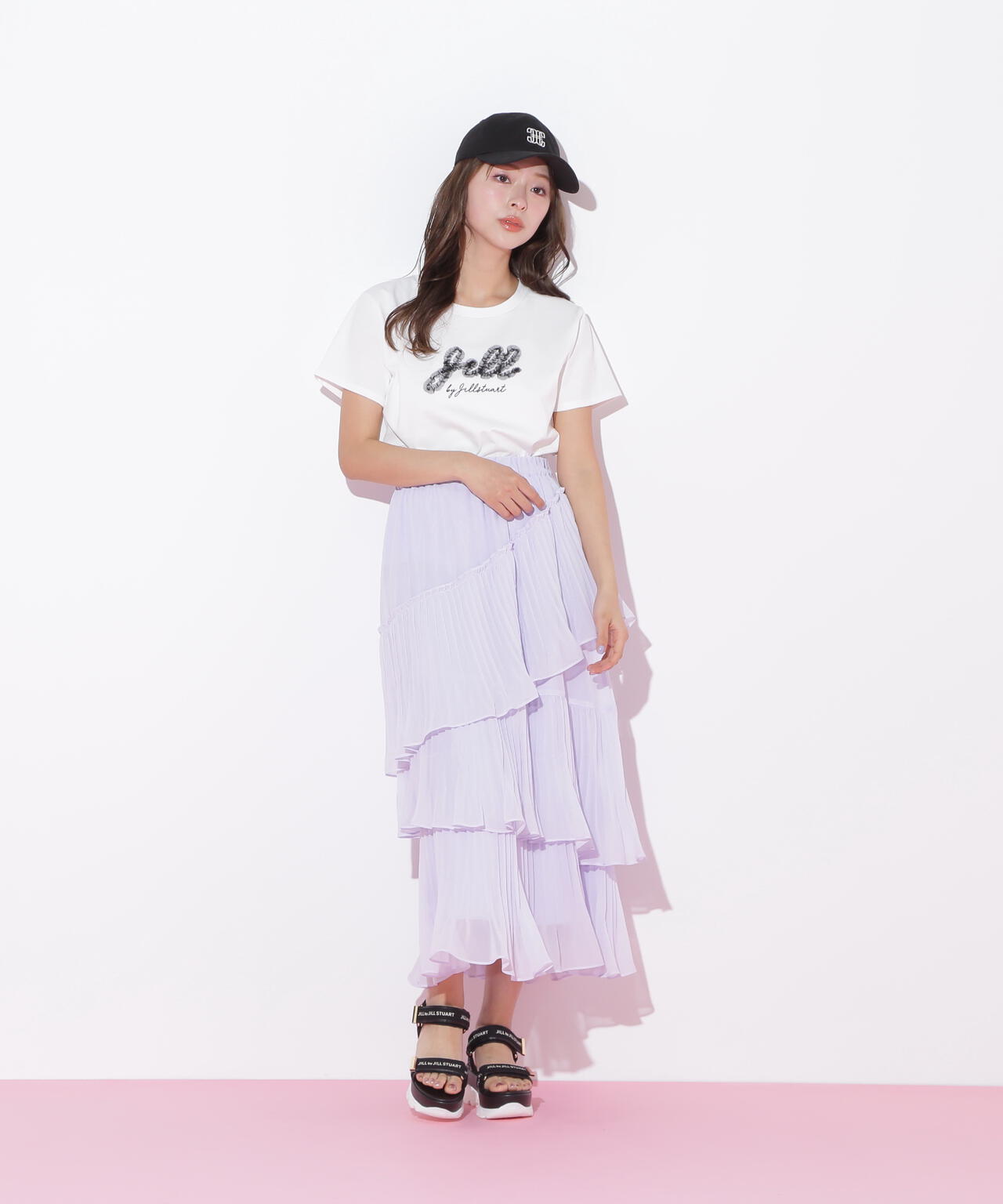 アシメプリーツティアードスカート