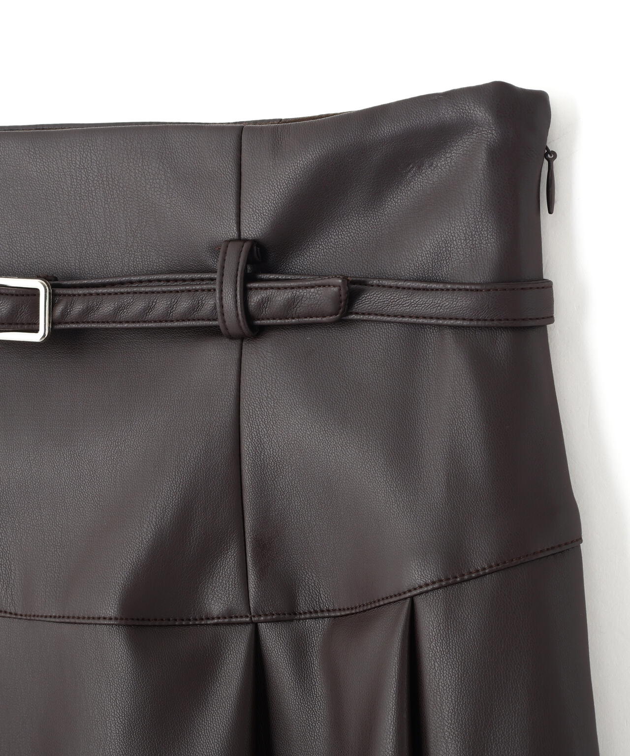 フェイクレザープリーツミニスカート