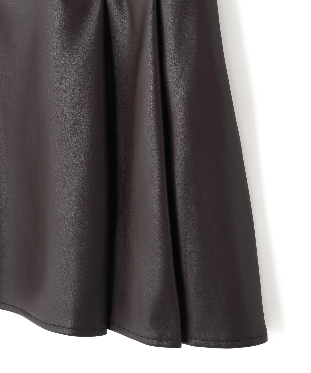 フェイクレザープリーツミニスカート